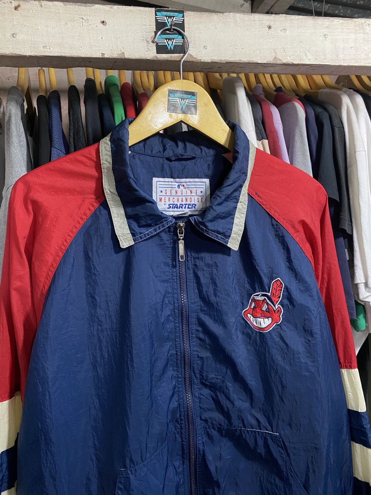 Starter Vintage Cleveland Indians Starter Windbreaker Size US M / EU 48-50 / 2 - 2 Thumbnail