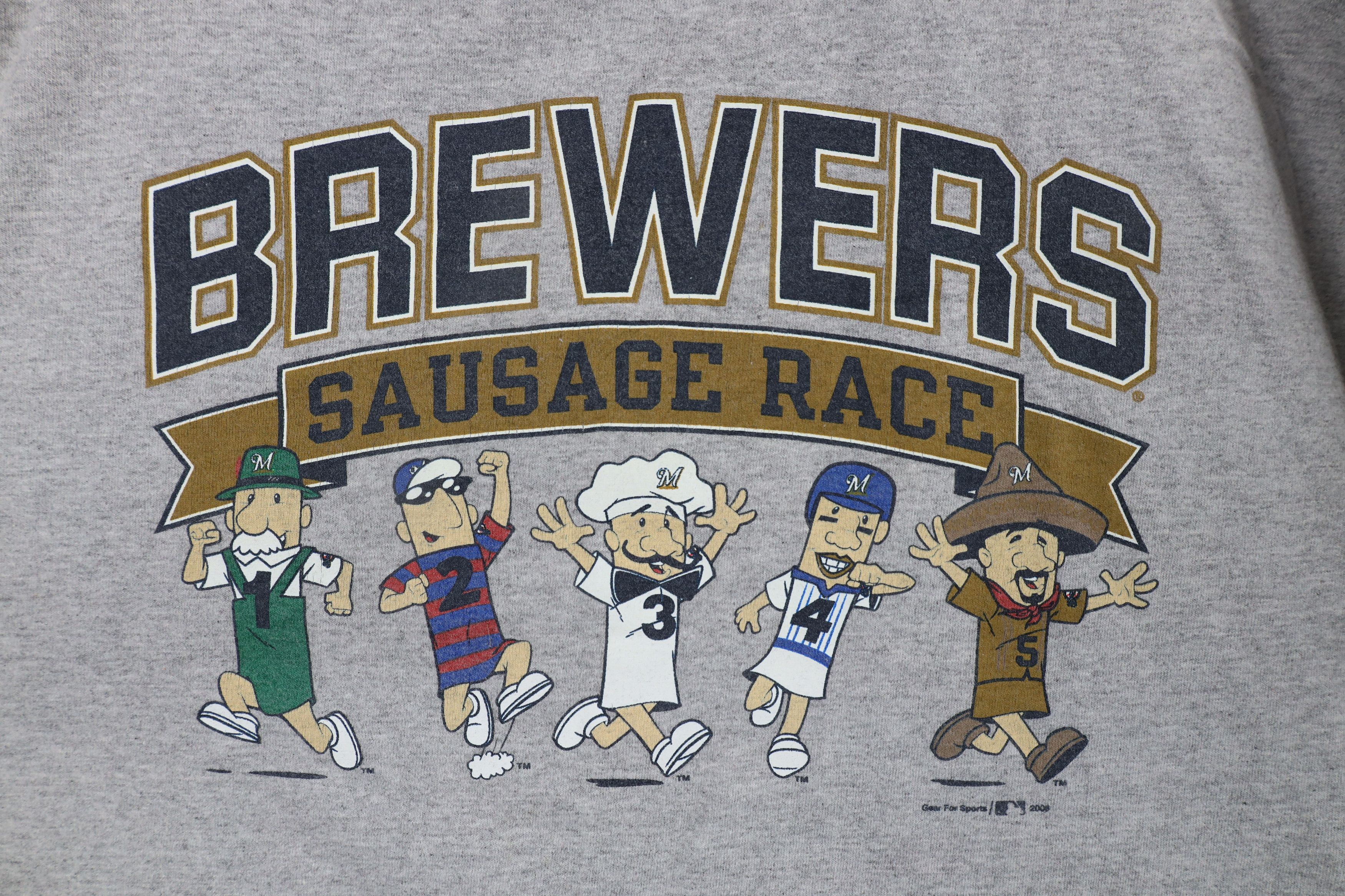 Vintage Vintage Y2K Brewers Baseball Sausage Race T-Shirt Gray Size US XXL / EU 58 / 5 - 4 Thumbnail