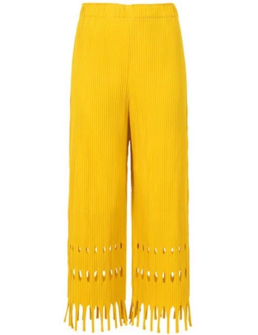 Issey Miyake Issey Miyake size:one size Yellow pleated pants Size 42" / US 20 - 1 Thumbnail