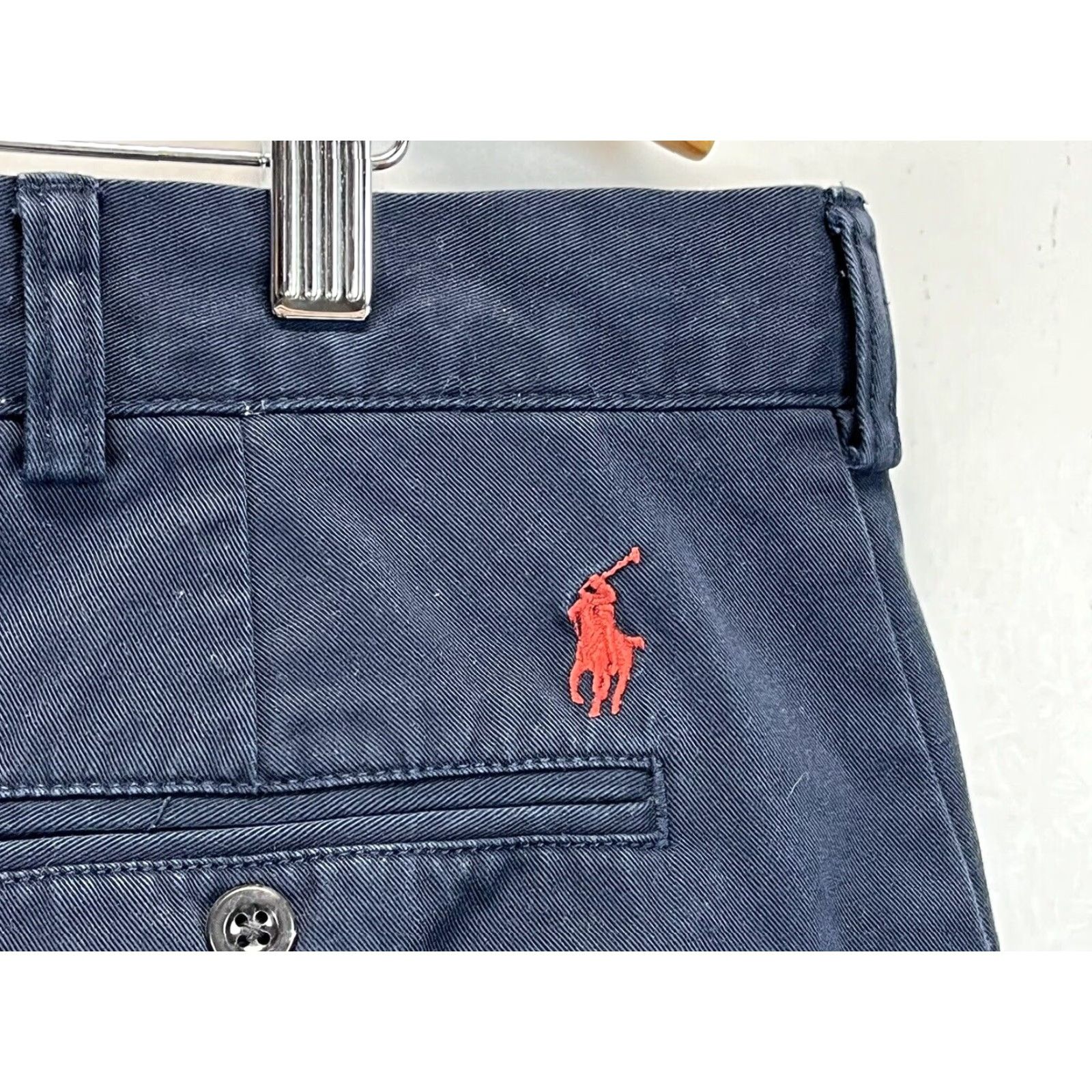 Polo Ralph Lauren VINTAGE Polo Ralph Lauren Preston Fit Chino Shorts Men 40 Tall Blue Flat Front Vintage 1990s Mens Shorts Size US L / EU 52-54 / 3 - 3 Thumbnail