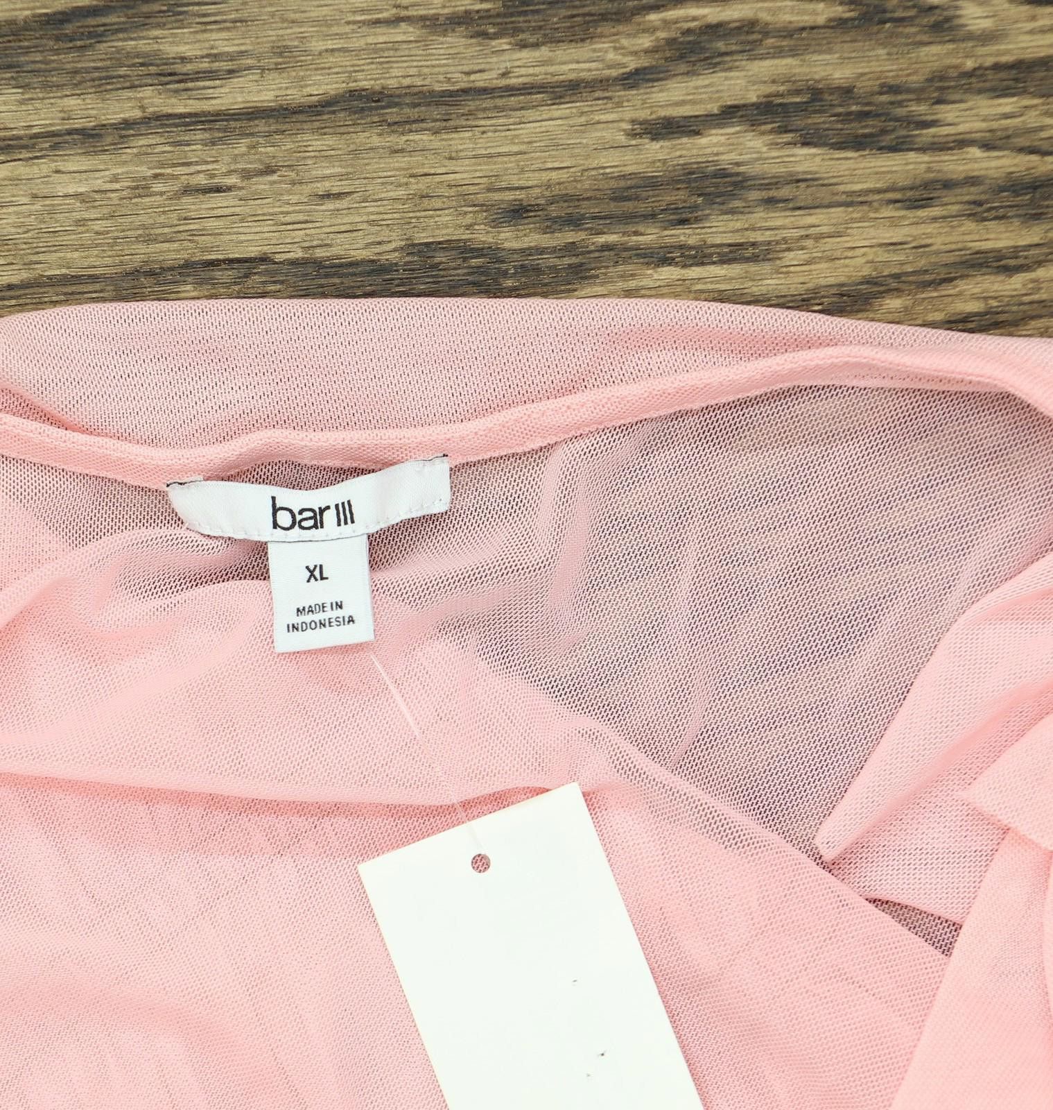 Bar III Nwt Bar Iii Womens Mesh Flutter-sleeve Top Cupid Blush Xl Size XL / US 12-14 / IT 48-50 - 4 Thumbnail