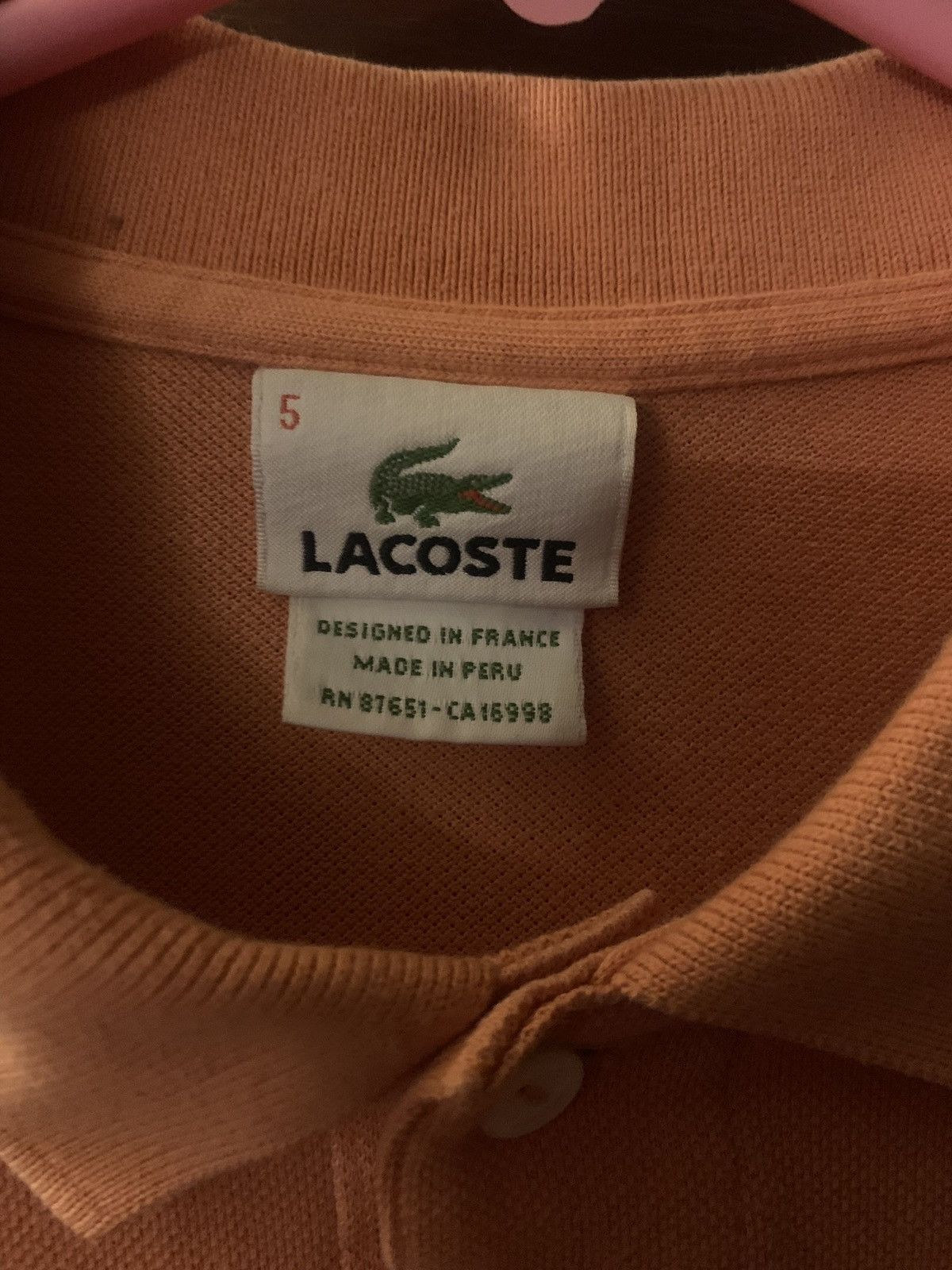 Lacoste Lacoste orange cotton polo shirt Size US S / EU 44-46 / 1 - 2 Thumbnail