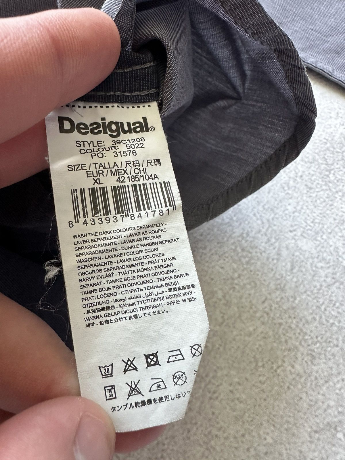 Desigual DESIGUAL Regular Fit Blue Check Plaid Long Sleeve Size XL Size US XL / EU 56 / 4 - 10 Thumbnail