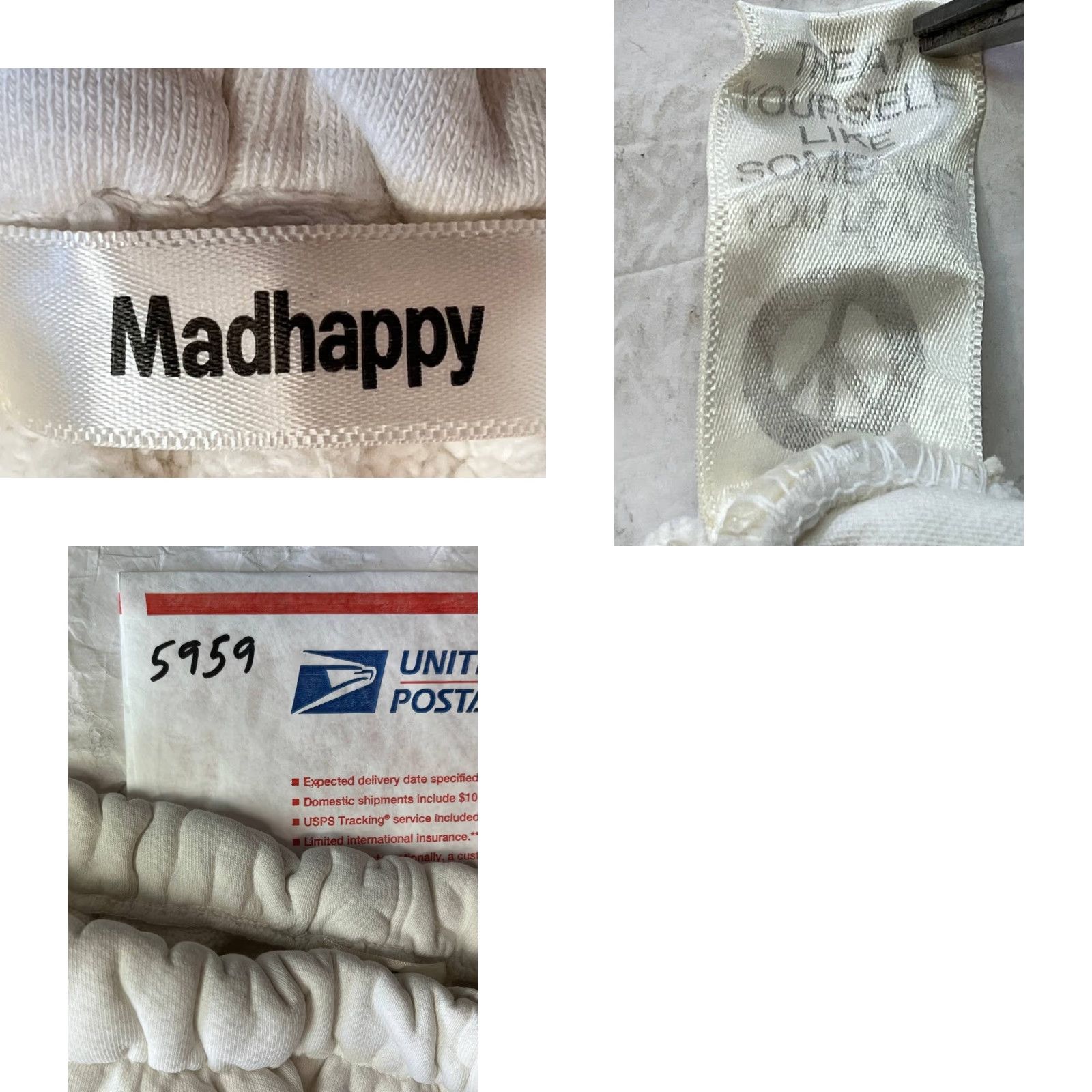 Madhappy Madhappy Sweatpants Unisex Adults White Small Elastic Waist Cozy Heavyweight Outside In Sweatpants Size 28" / US 6 / IT 42 - 8 Thumbnail