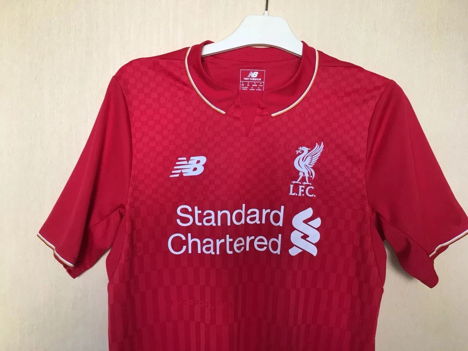 New Balance FC LIVERPOOL 2015 2016 HOME FOOTBALL JERSEY SOCCER SHIRT Size US S / EU 44-46 / 1 - 2 Thumbnail