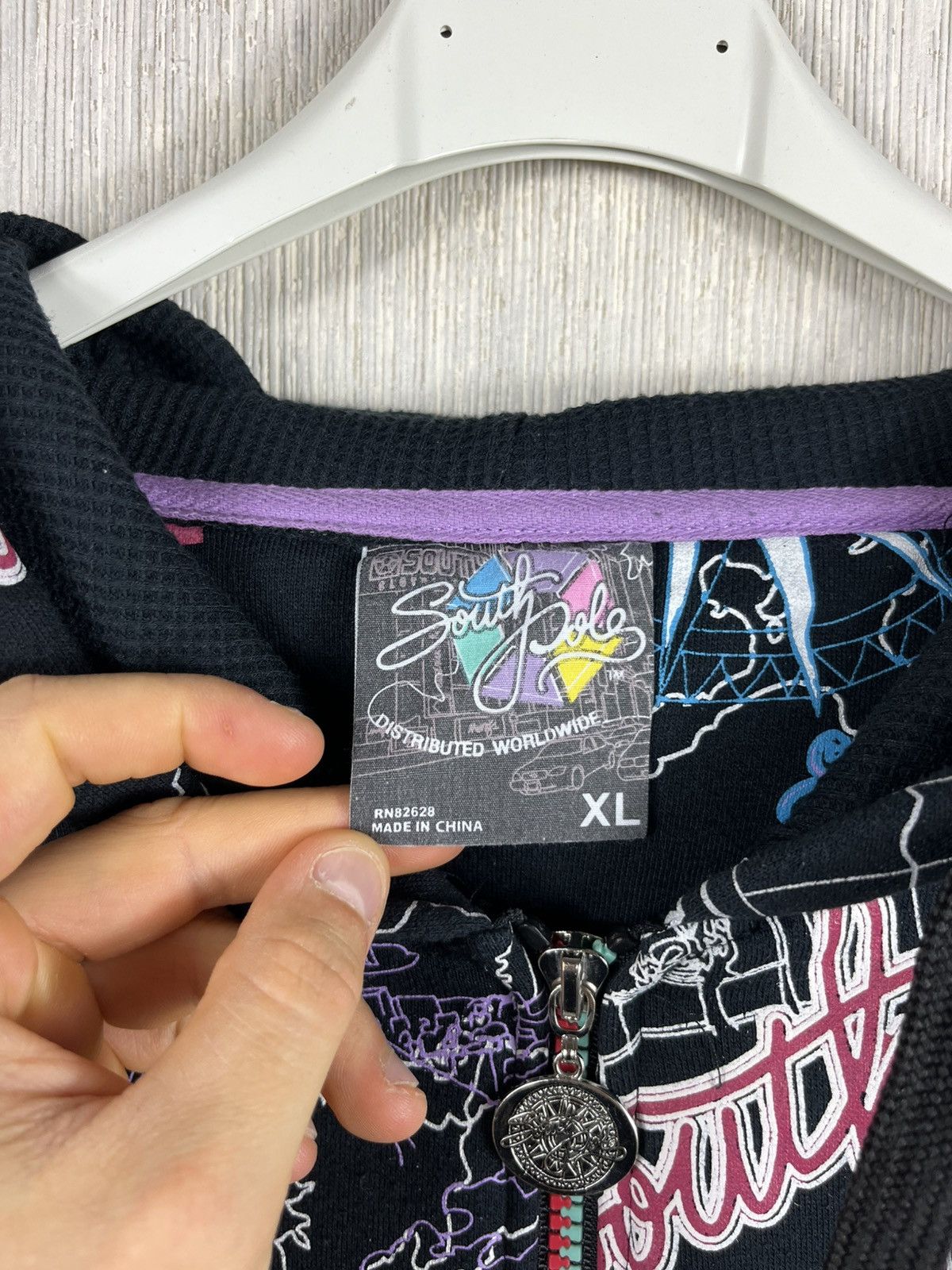 Southpole Vintage South Pole y2k all over print full zip hoodie baggy Size US XL / EU 56 / 4 - 16 Thumbnail