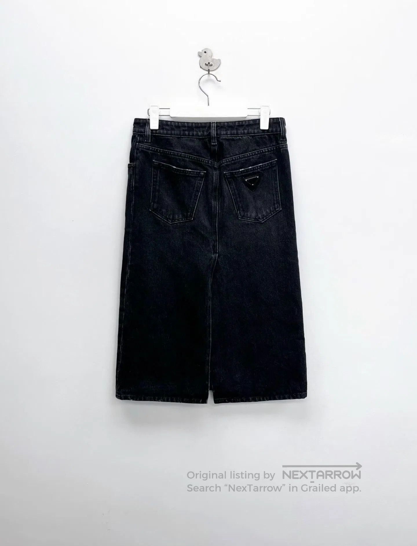 Prada Prada Washed Black Denim Skirt. Size 37" - 2 Thumbnail