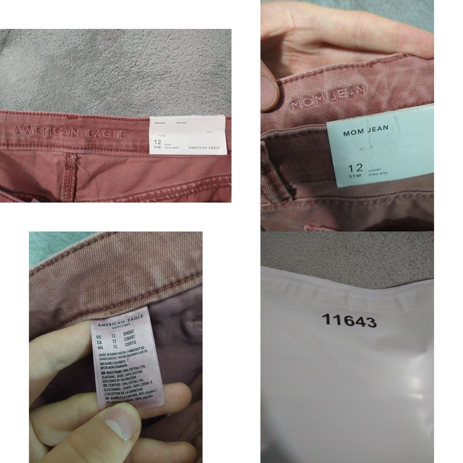 American Eagle Outfitters American Eagle High Rise Distressed Mom Jeans Women 12 Short Red Denim Size 34" / US 12 / IT 48 - 8 Thumbnail