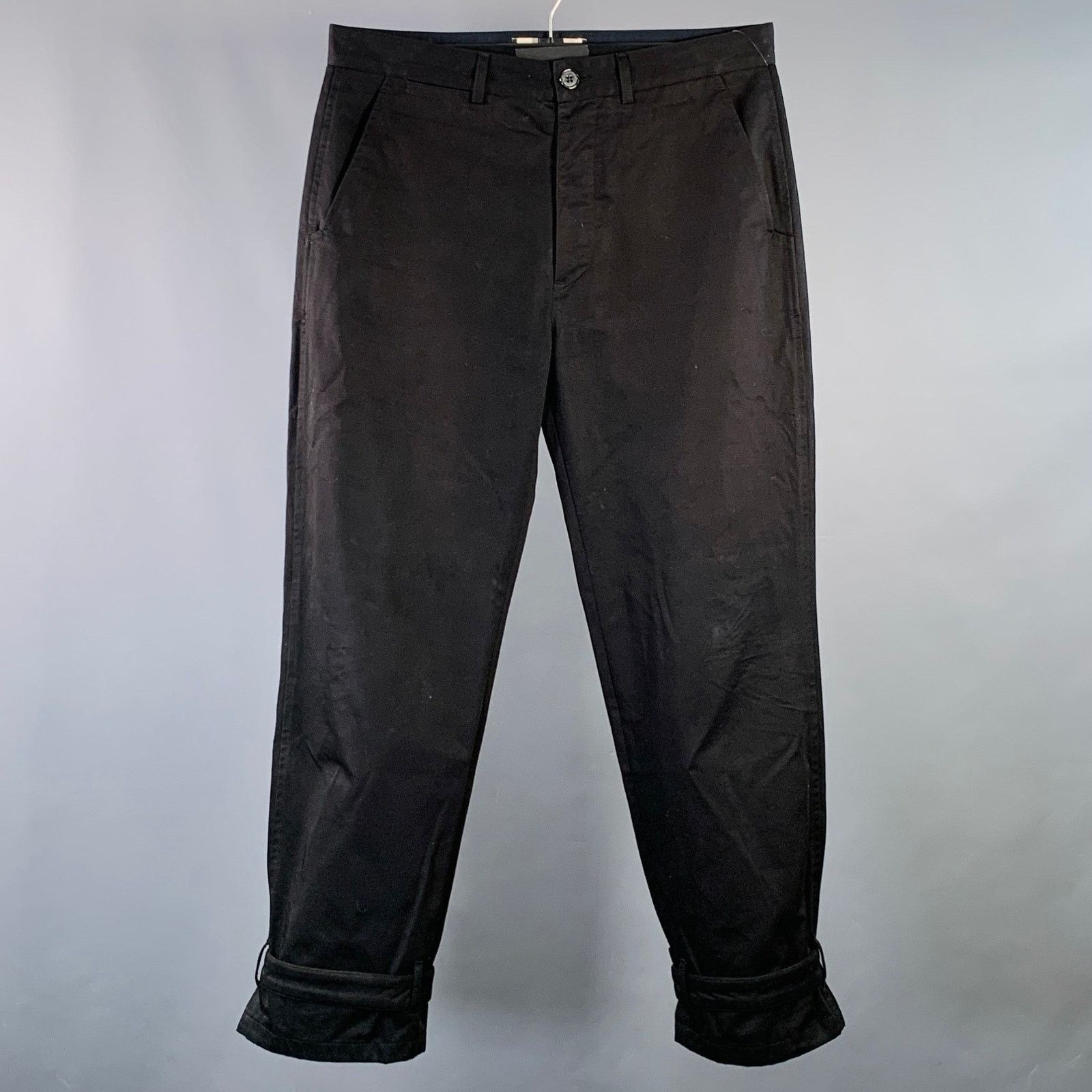 Marni MARNI Size 32 Black Twill Cotton Belted Casual Pants Size US 32 / EU 48 - 1 Thumbnail