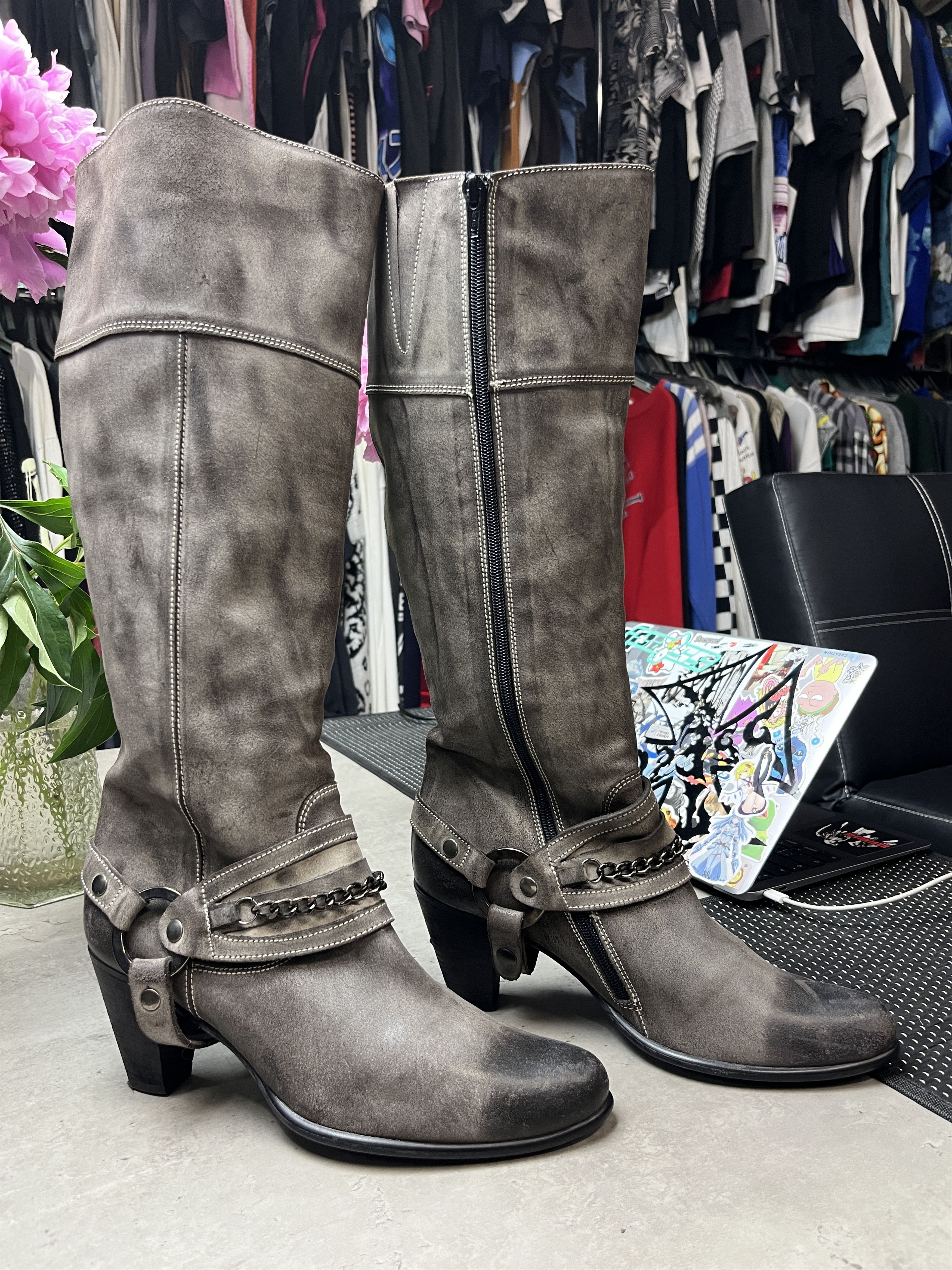 Quest 2000s QUEST? FACTORY DISTRESSED HARNESS MOTO BOOTS - 5127 Size US 9 / IT 39 - 9 Thumbnail