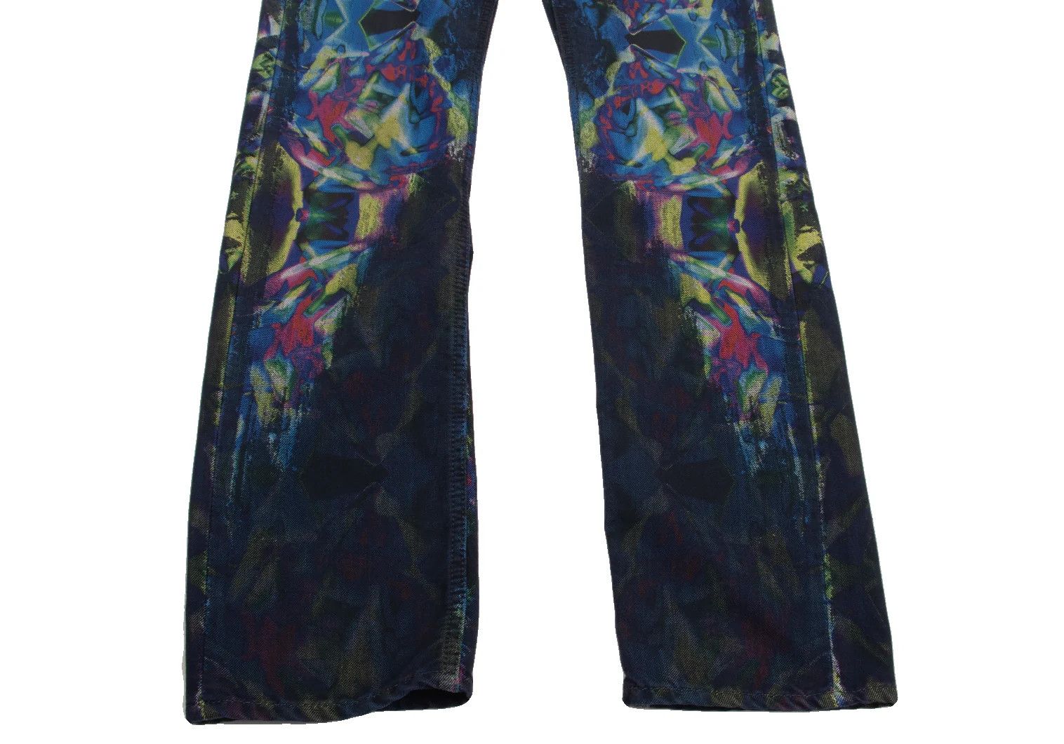 Issey Miyake Kaleidoscope Jacquard Washed Denim Pants in Blue Multi Size US 30 / EU 46 - 10 Thumbnail