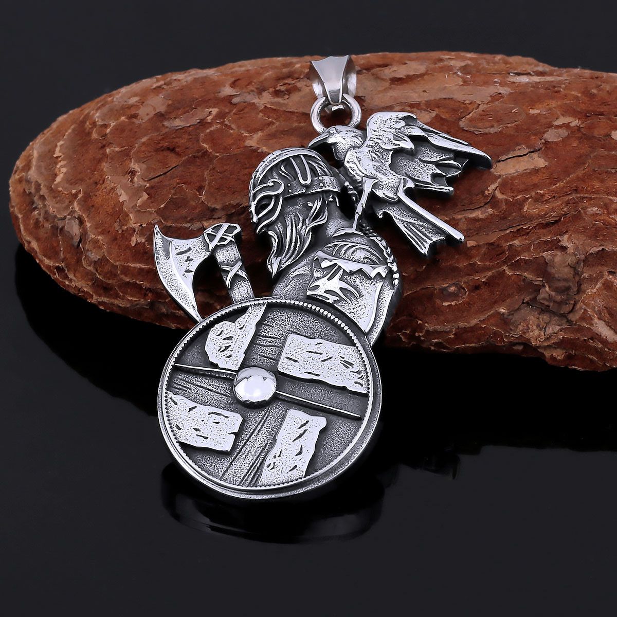 Jewelry × Vintage 23" Vikings Warrior Shield Axe Sparta Steel Nordic Necklace Size ONE SIZE - 2 Thumbnail