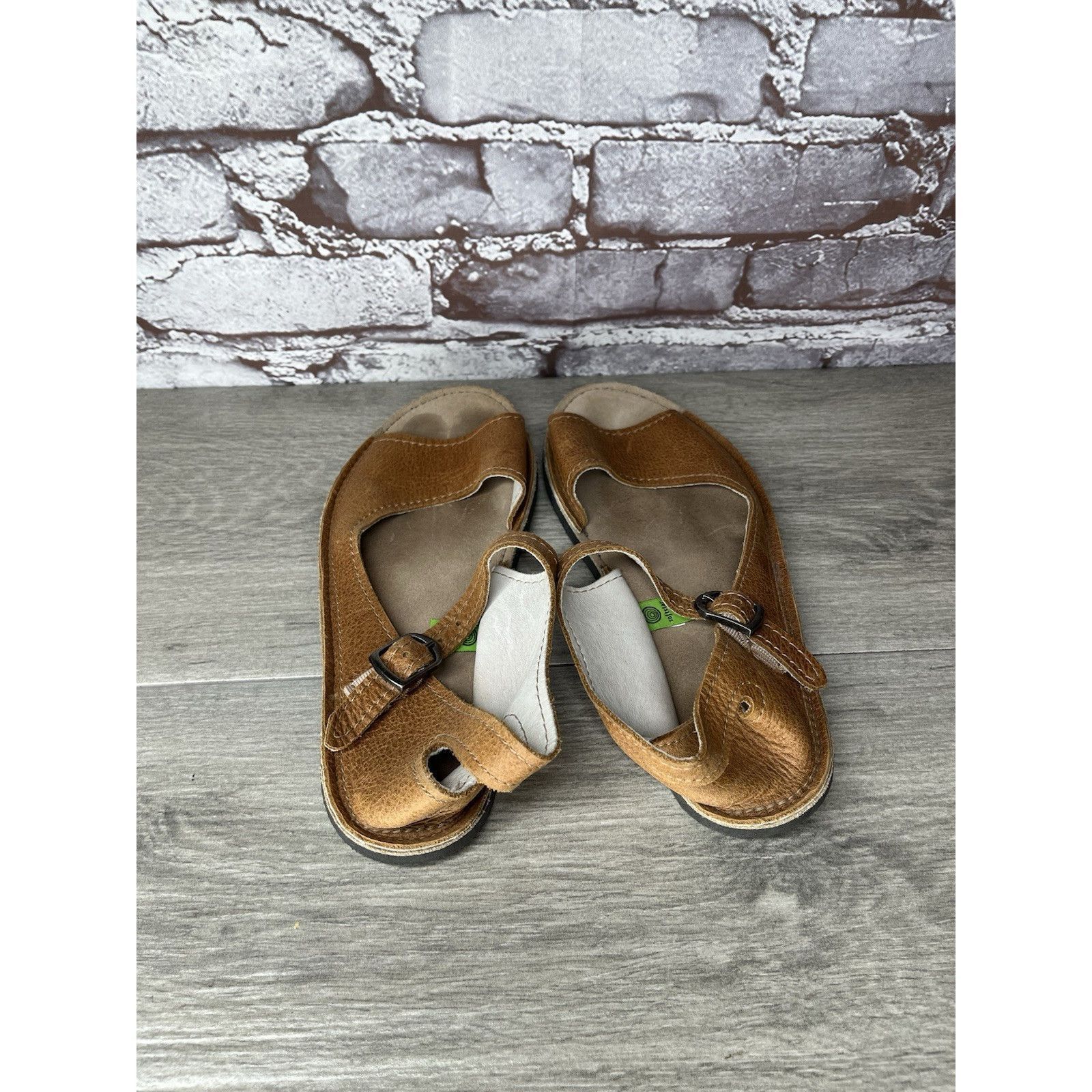 Soulstar Softstar Barefoot Minimalist Brown Leather Ankle Strap Vibra Size US 5 / IT 35 - 22 Thumbnail