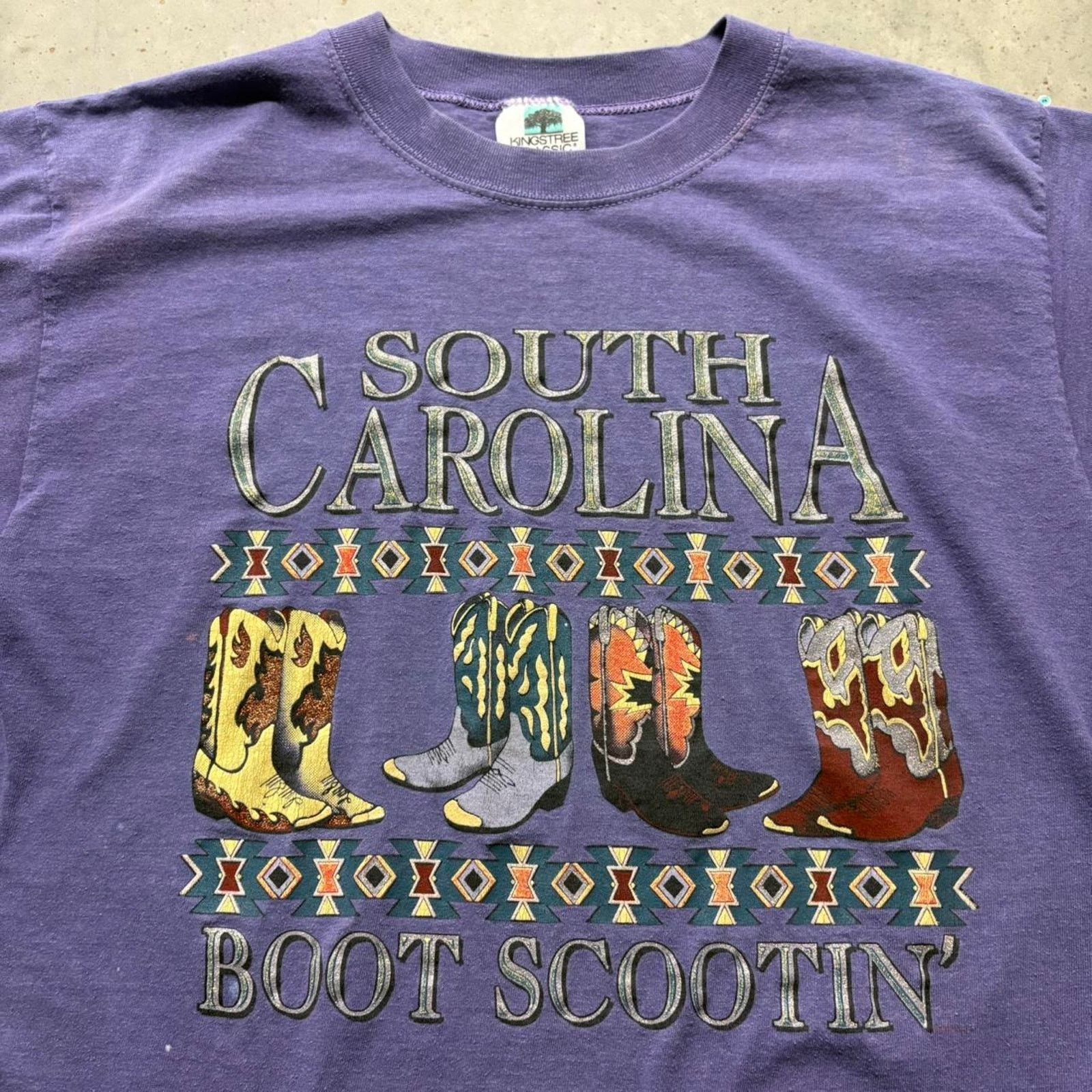 Japanese Brand × Vintage Crazy Vintage 90s South Carolina Boot Scootin Cowboy T Shirt Size US L / EU 52-54 / 3 - 3 Thumbnail