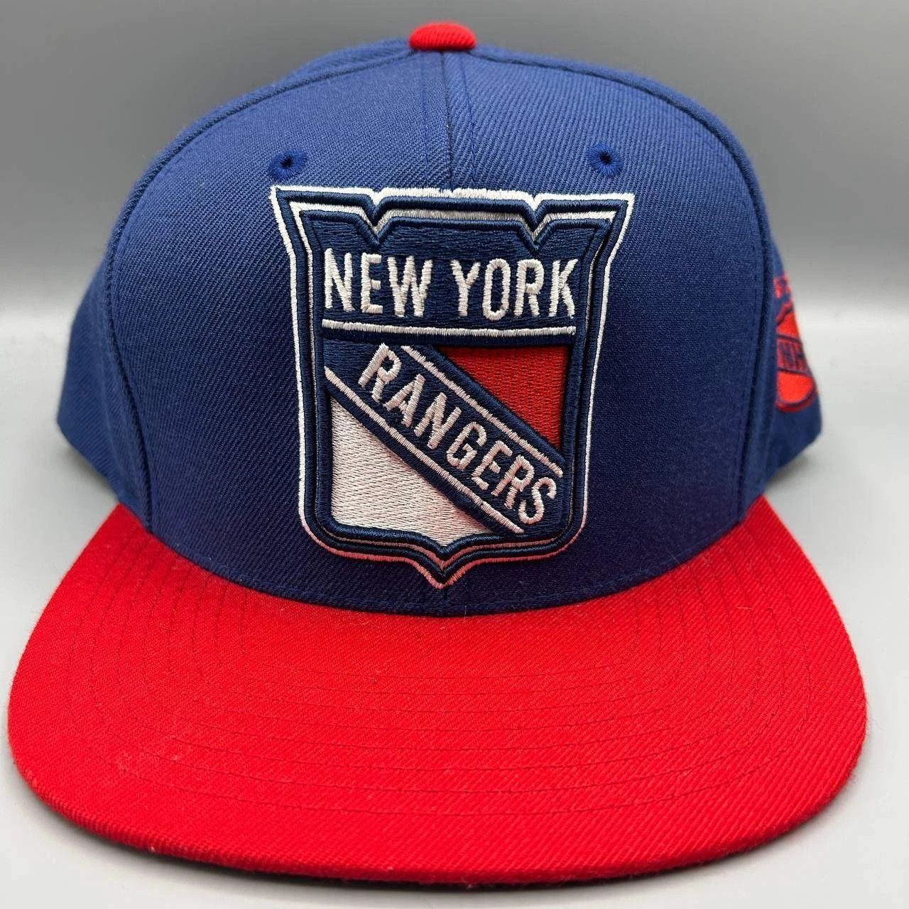 Mitchell & Ness New York Rangers Hat Men Blue Red Embroidered Snap Back Cap Size ONE SIZE - 1 Thumbnail