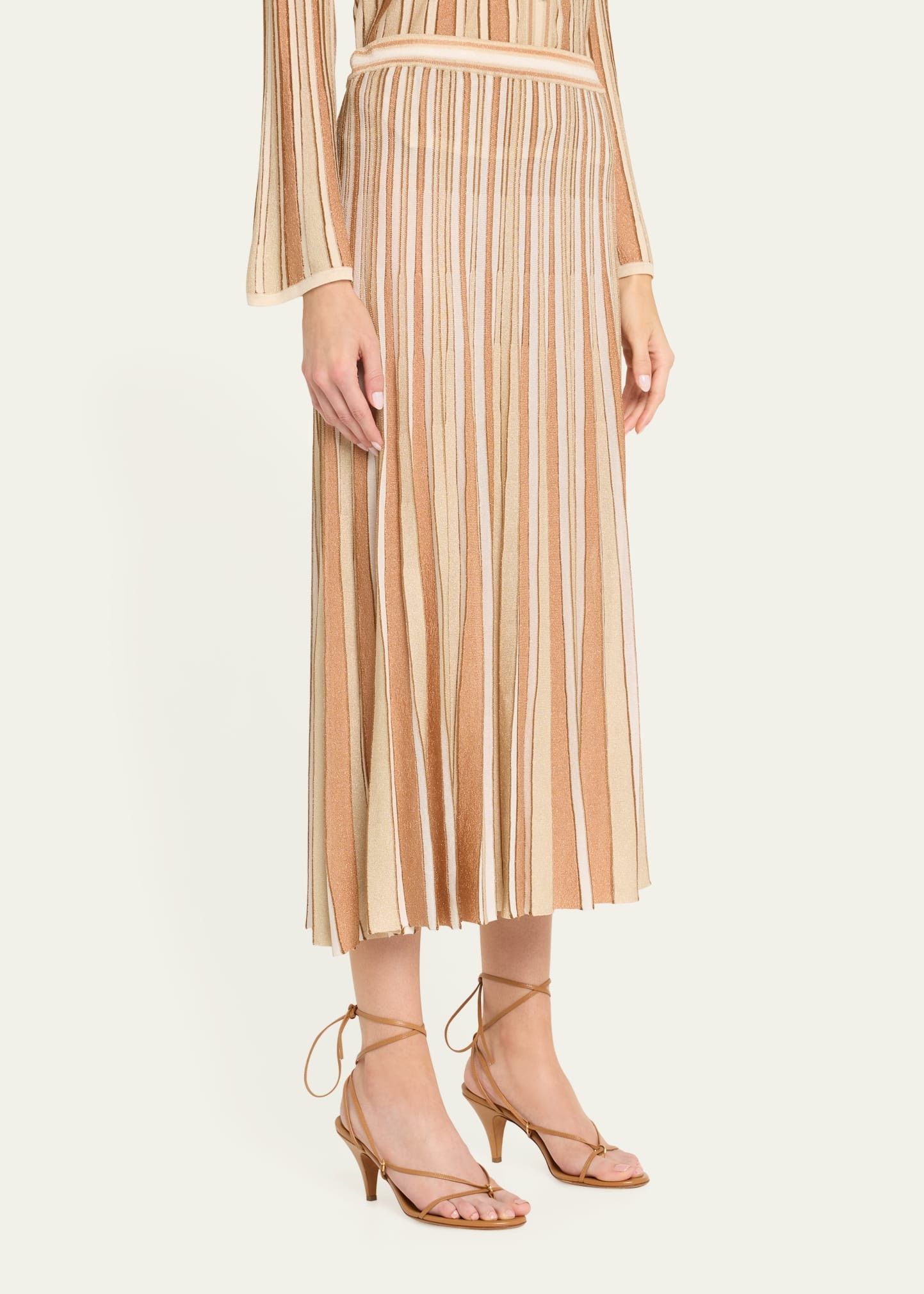 Zimmermann oc11z1025 Crush Metallic Stripe Skirt in Multicolor Size 28" / US 6 / IT 42 - 4 Thumbnail