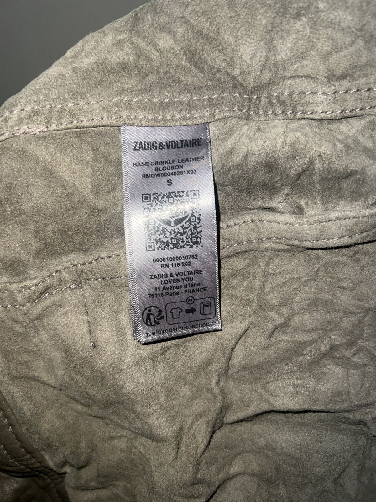 Zadig & Voltaire Base Crinkle Leather Size US S / EU 44-46 / 1 - 5 Thumbnail