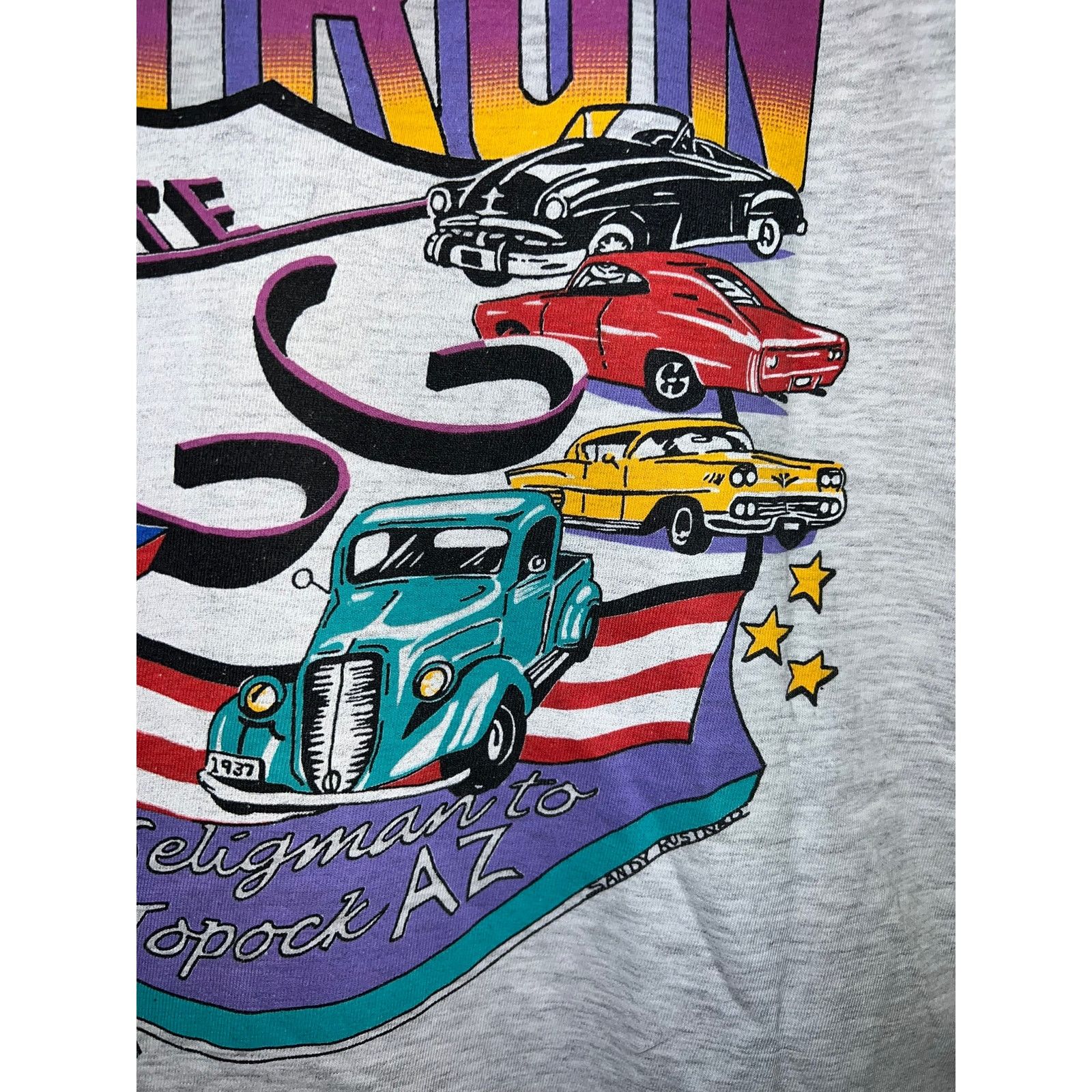 Hanes Vintage Route 66 Shirt 15th Annual Fun Run Arizona Car Tee Size US XL / EU 56 / 4 - 11 Thumbnail