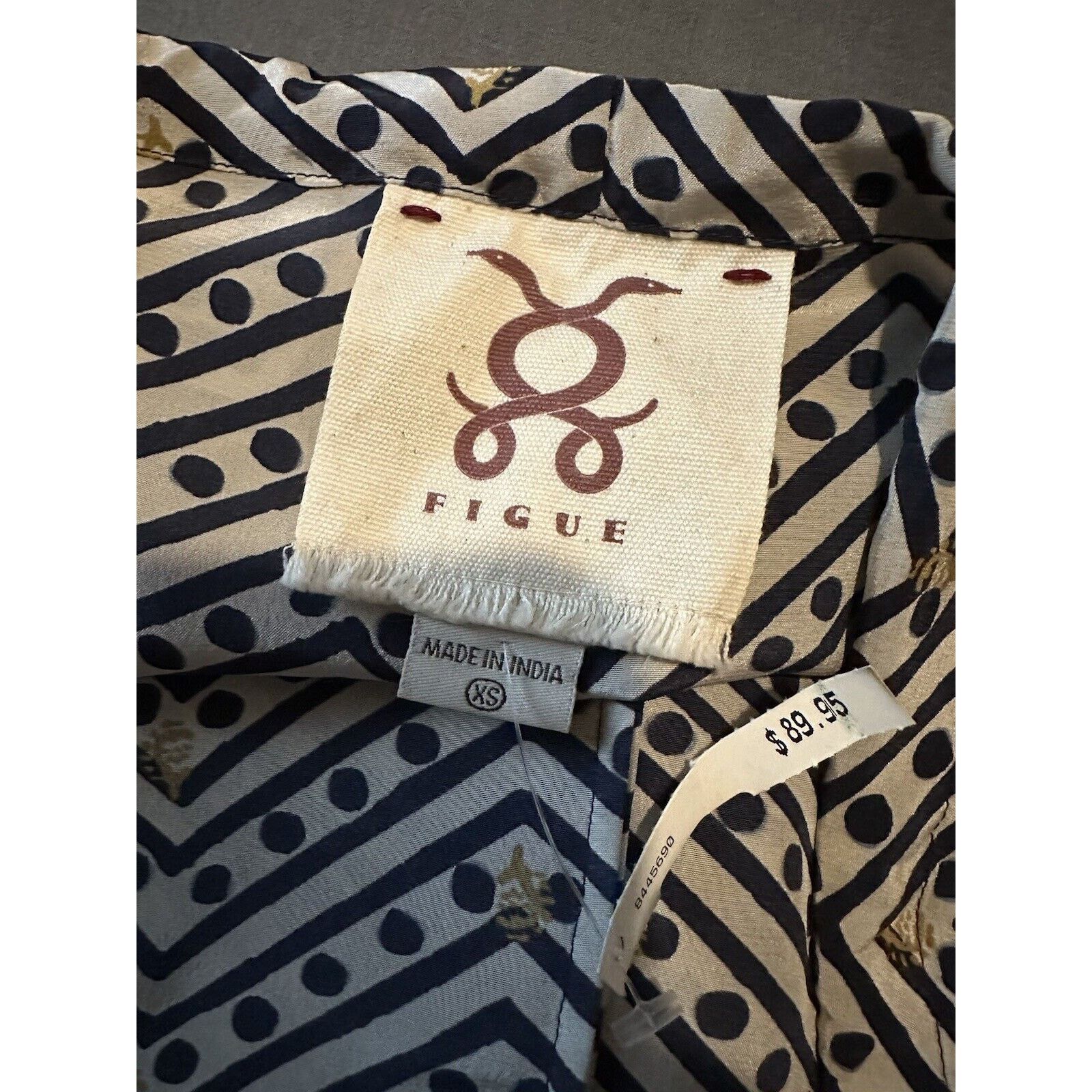 Figue Figue Silk Pants NEW Pull On Size XS Geometric Drawstring Size 26" / US 2 / IT 38 - 8 Thumbnail