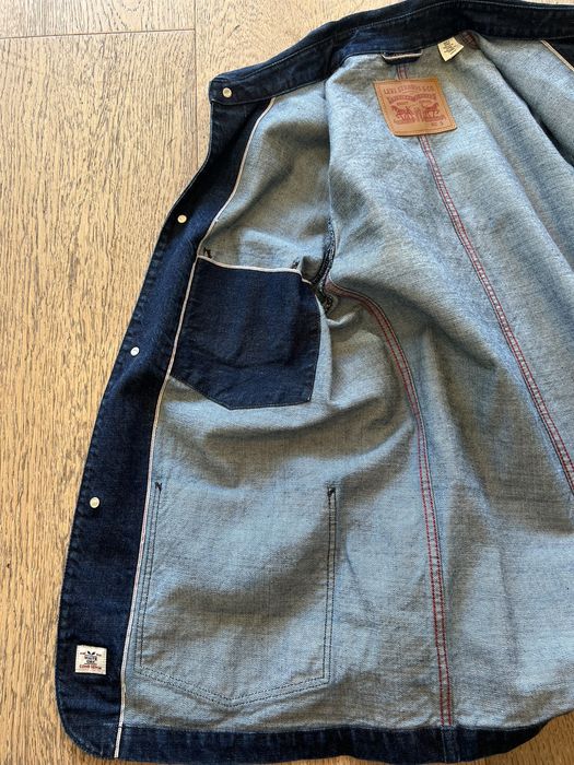 Levi’s Cone Mills Selvedge Denim Chore Coat Barn Jean Jacket Size XL  Redline 