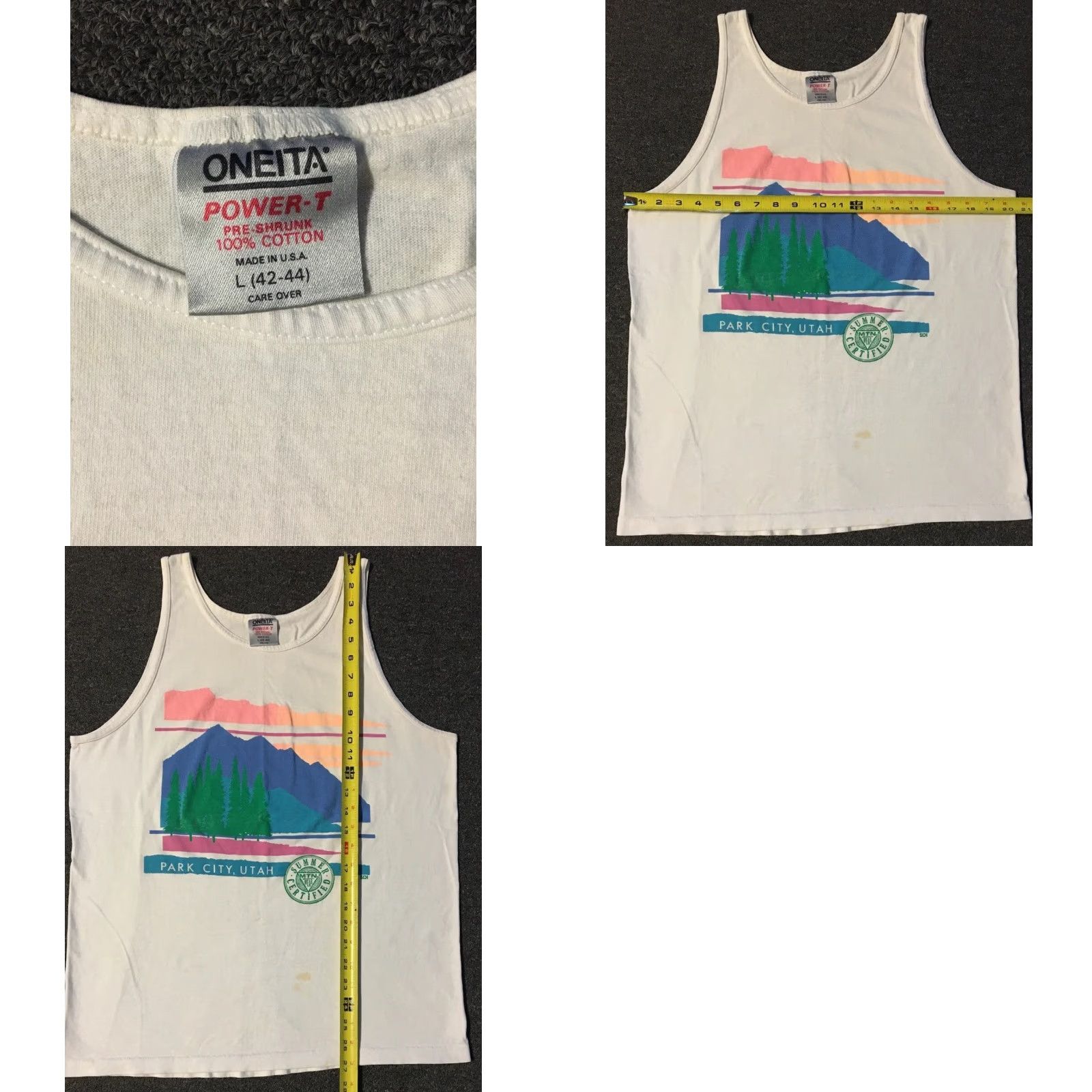 Vintage VINTAGE Park City Utah Faded Tank Top M White 100% Cotton Single Stitch Graphic Tee 80s 90s Grunge Vaporwave Mens Size US M / EU 48-50 / 2 - 8 Thumbnail