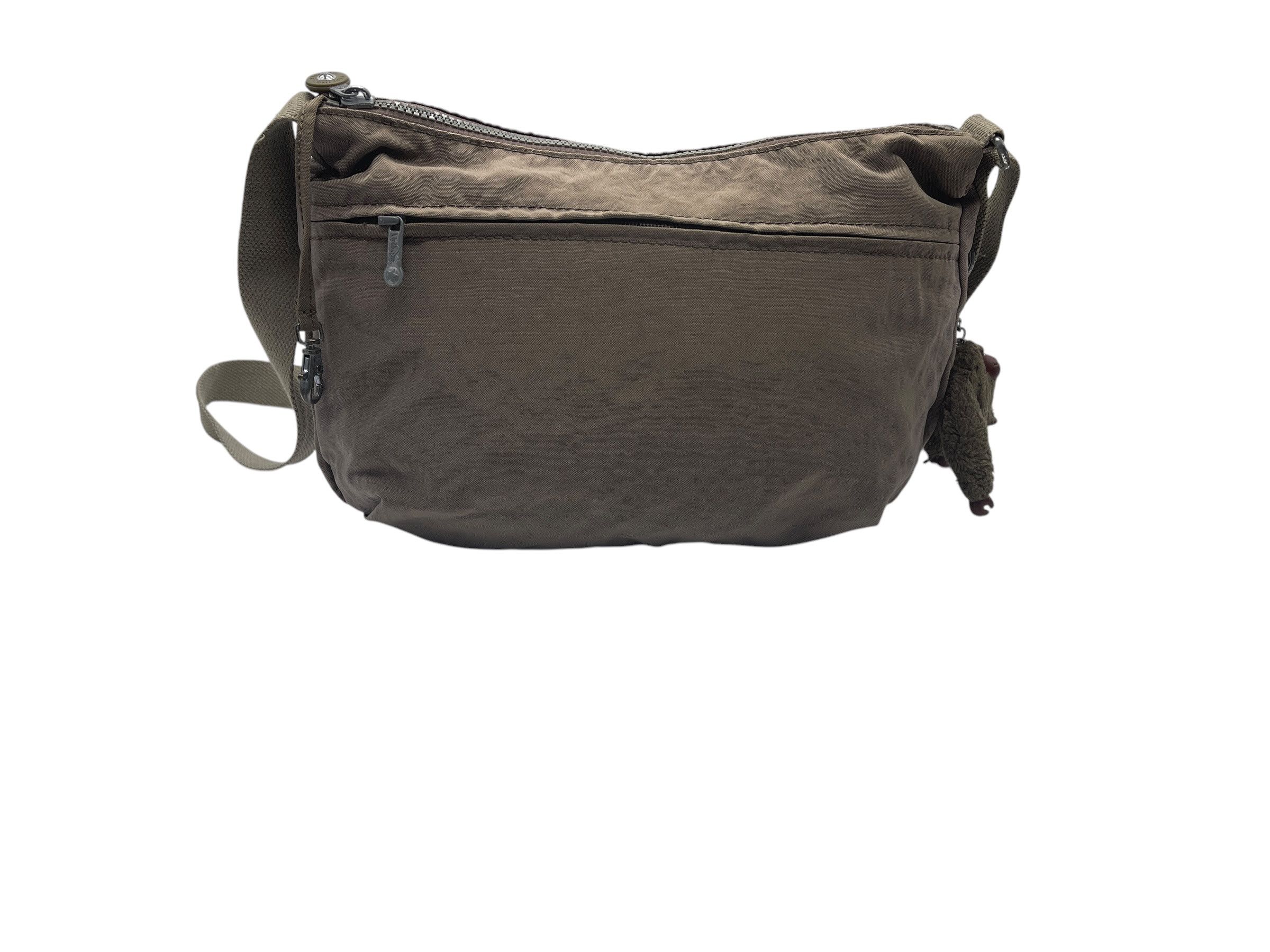 Japanese Brand Kipling Alvar Crossbody Bag Taupe Nylon w/ Monkey Keychain Size ONE SIZE - 8 Thumbnail