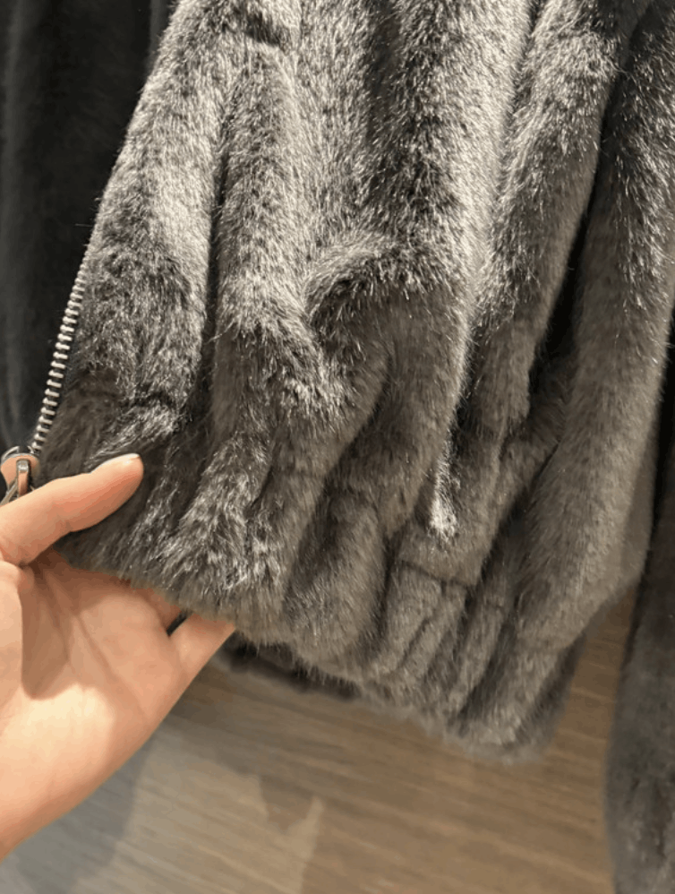 Helmut Lang Helmut Lang Coat Jacket Grey Fur Faux Bomber Blazer EX0210 Size M / US 6-8 / IT 42-44 - 2 Thumbnail