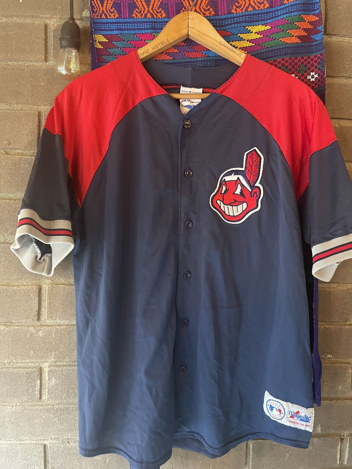 Vintage Cleveland Indians MLB Kenny Lofton Jersey Mens 2XL Majestic Sewn  Genuine