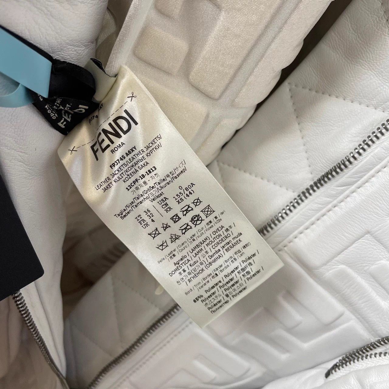 Fendi FENDI White Embossed FF Zip Jacket 36 Size XS / US 0-2 / IT 36-38 - 6 Thumbnail