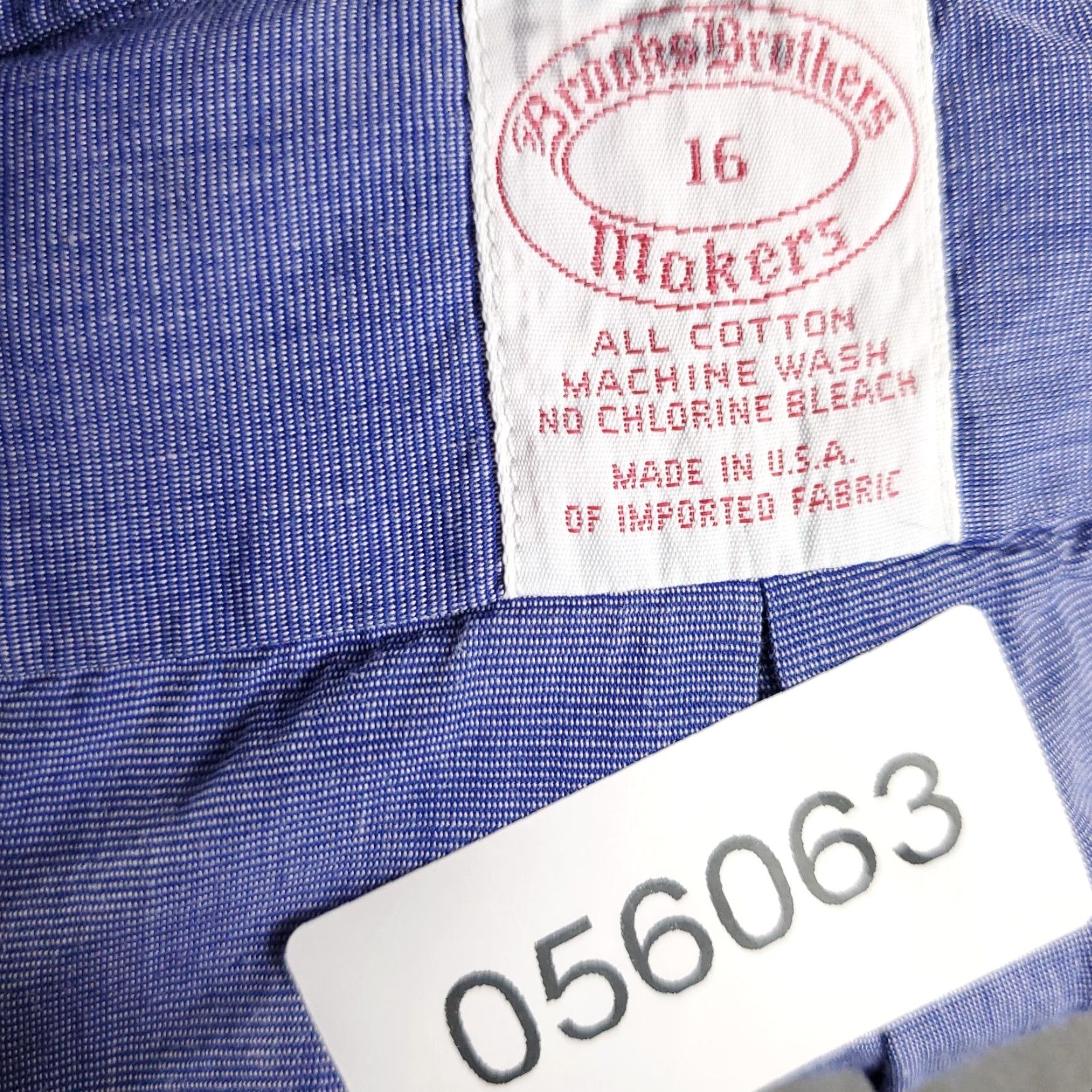 Brooks Brothers VINTAGE Brooks Brothers Dress Shirt Mens 16 Blue Short Sleeve Button-Down Cotton Business Formal Casual Size 42R - 6 Thumbnail