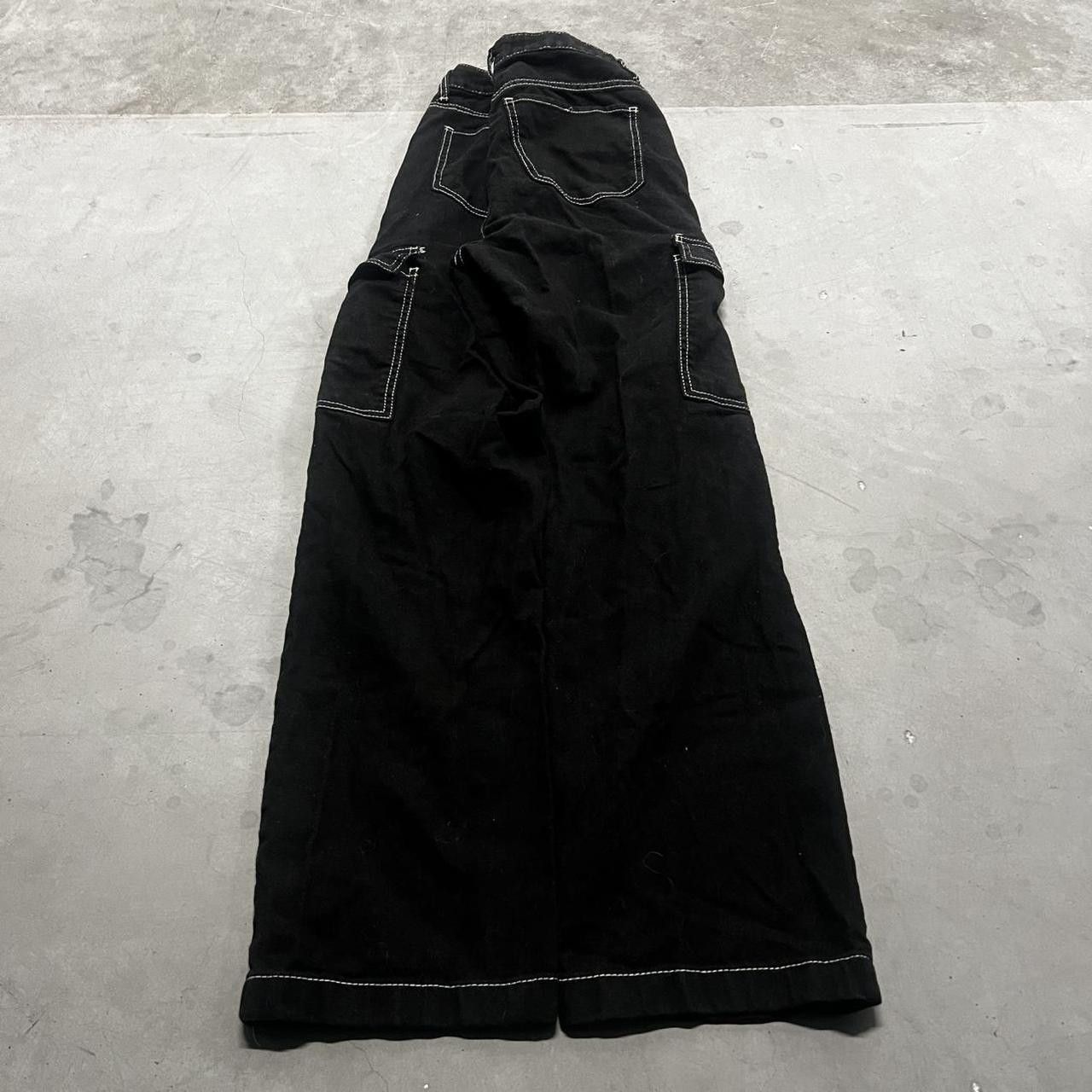 Japanese Brand × Vintage Vintage Y2K/2000s Baggy Grunge Cargo Black Denim Jeans! Size US 28 / EU 44 - 4 Thumbnail
