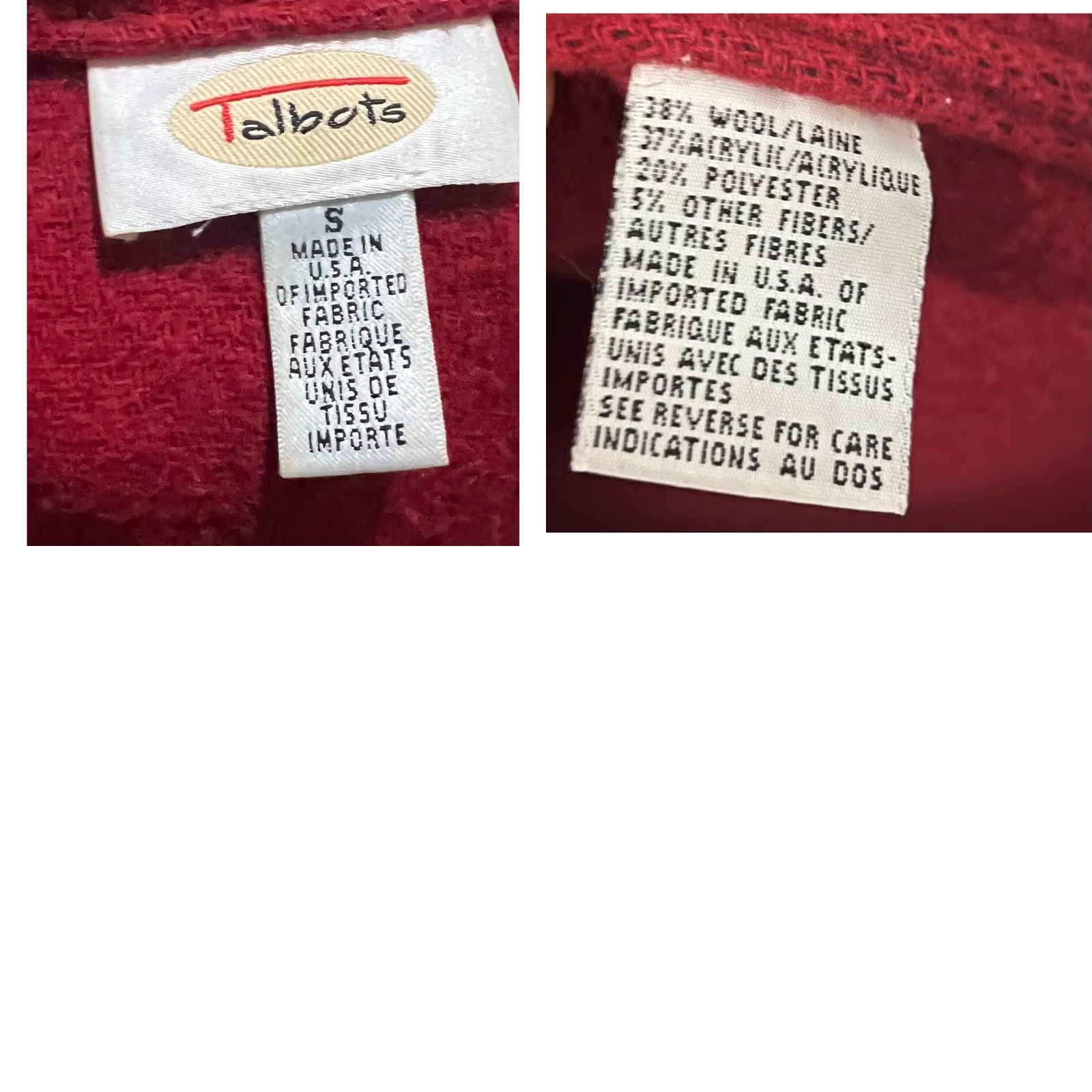Talbots VINTAGE Talbots Wool Blend Jacket Women's Size S Gray Red Button Front Size S / US 4 / IT 40 - 8 Thumbnail