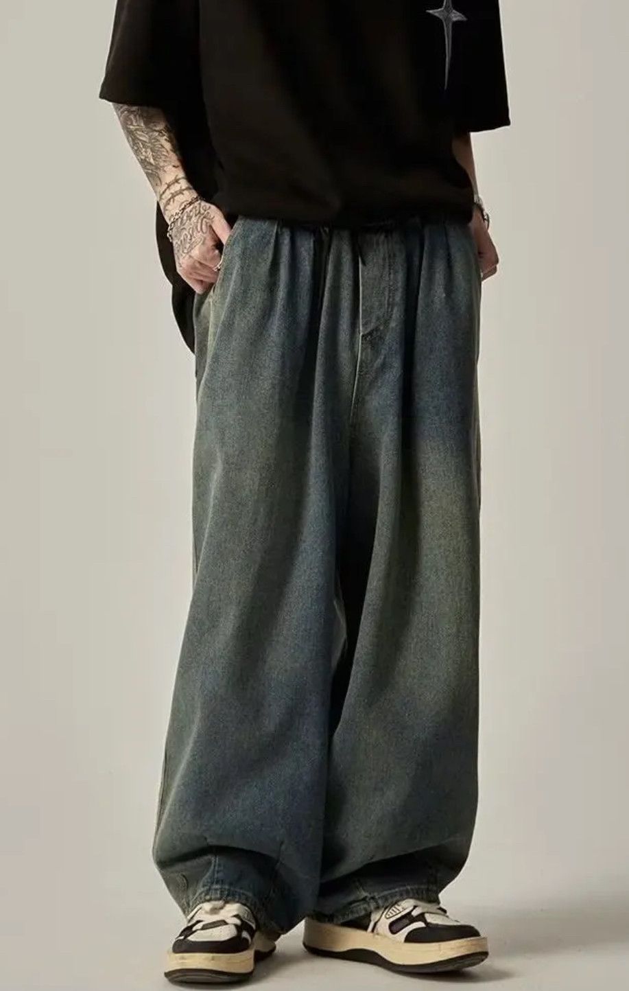Japanese Brand Elastic waist casual straight trousers Size US 30 / EU 46 - 2 Thumbnail