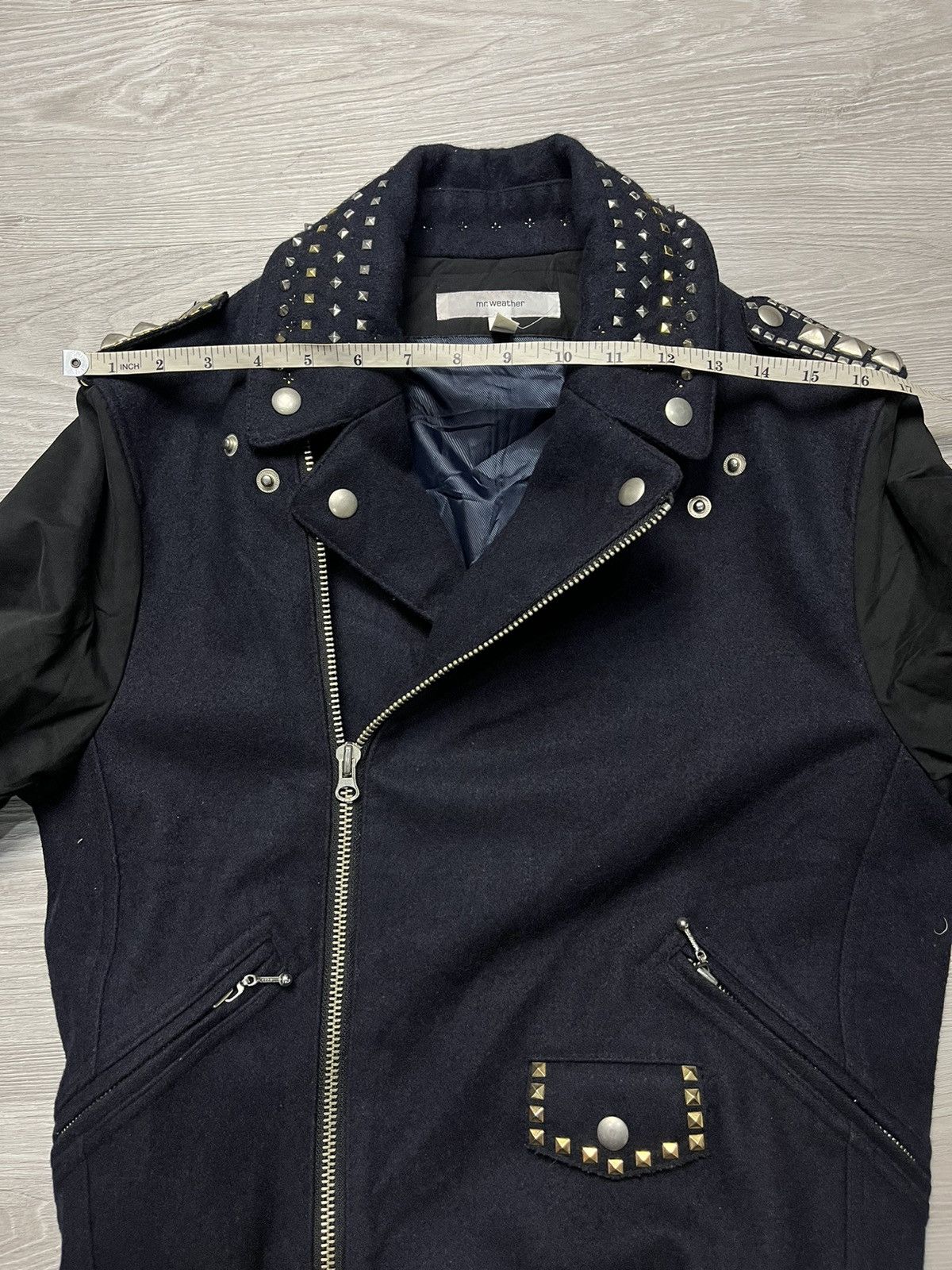 If Six Was Nine × Japanese Brand × Le Grande Bleu (L.G.B.) Mr Weather Studded Ramones Style Woll Jacket Size US M / EU 48-50 / 2 - 10 Thumbnail