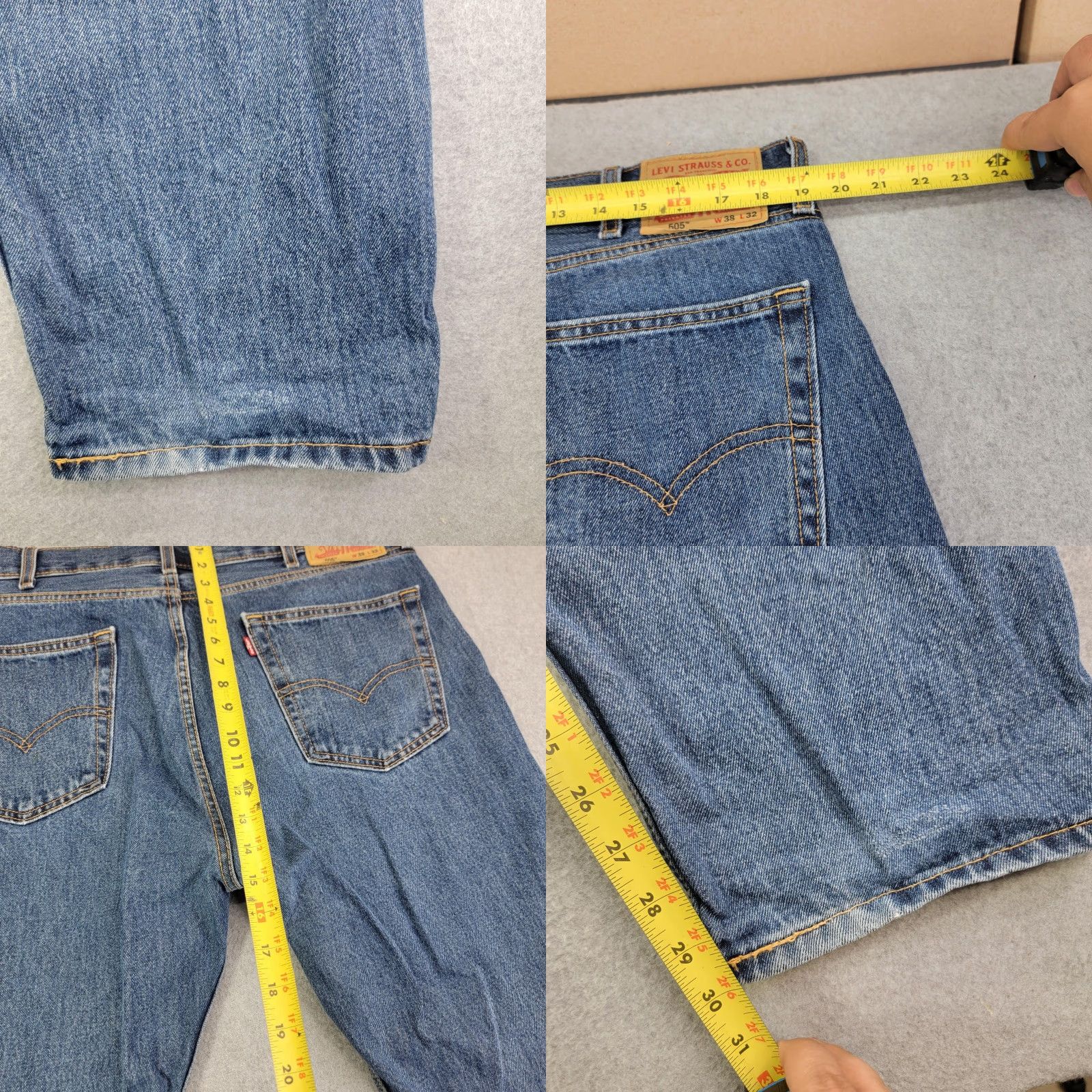 Levi's Levi's 505 Jeans Mens 38x32 Blue Regular Straight Denim Pants Regular Fit Medium Wash Casual Pants Mens Levi's 505 Jeans Size US 38 / EU 54 - 8 Thumbnail