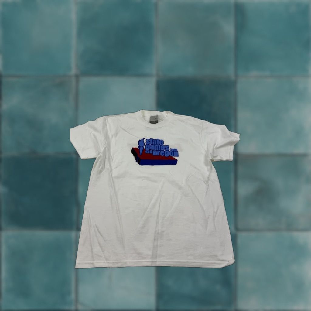 Nike VINTAGE Nike State Games of Oregon Shirt Mens Small White Short Sleeve Graphic 2003 Oregon Fred Meyer Mens Size US S / EU 44-46 / 1 - 1 Thumbnail