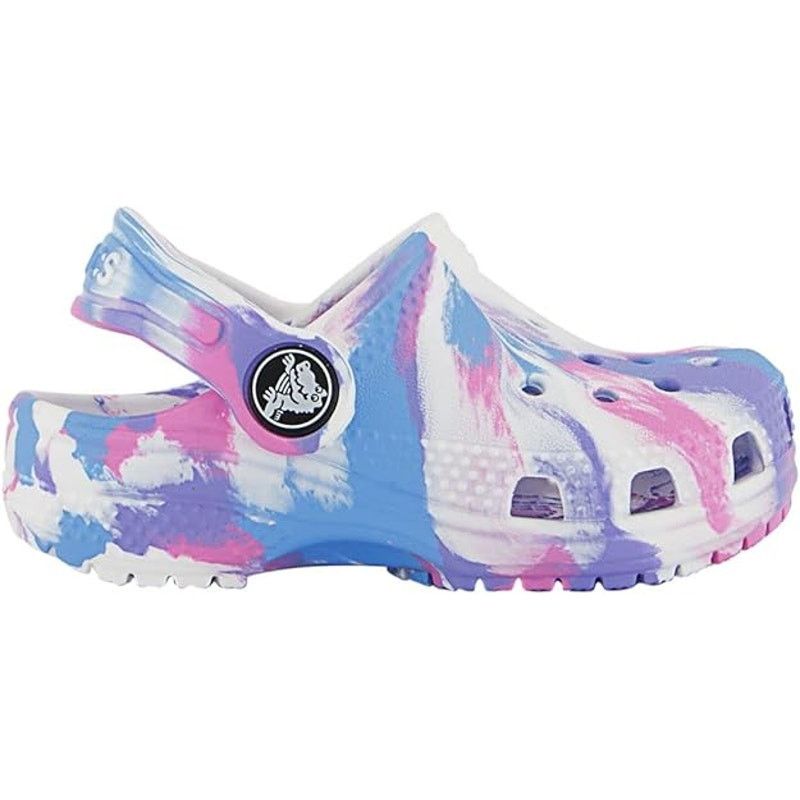 Crocs Crocs Classic Marbled Slingback Clog White/Purple Girls 3 Size US 5.5 / IT 35.5 - 2 Thumbnail