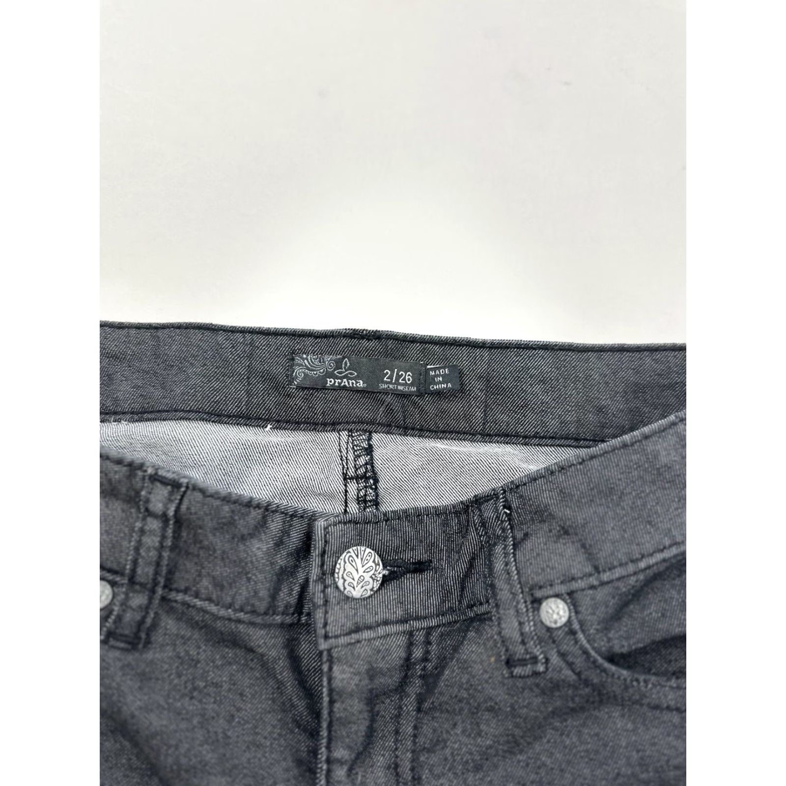 Prana Prana Jeans Womens Skinny 2 Regular Black Charcoal Wash Faded Womens Size 26" / US 2 / IT 38 - 3 Thumbnail