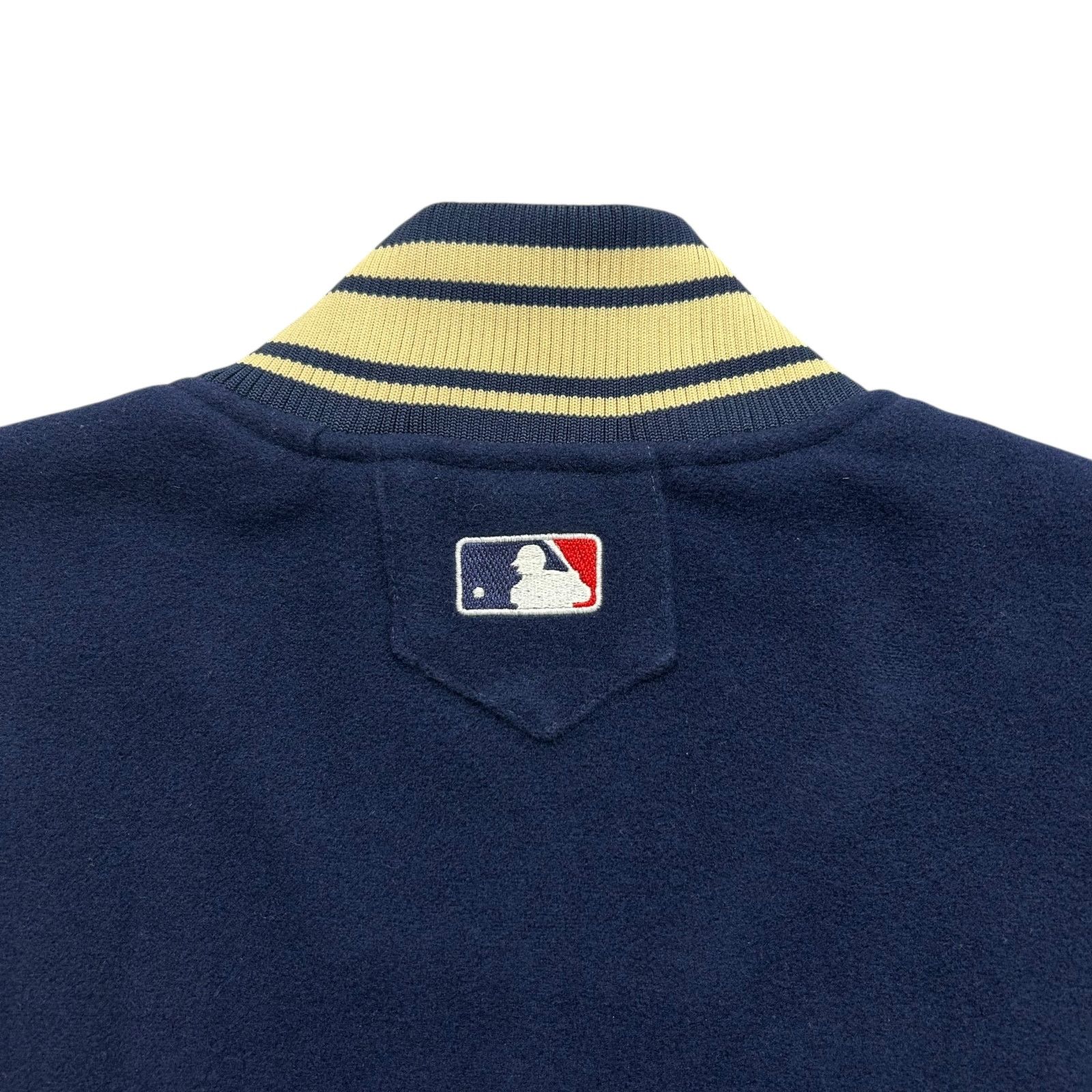 90s CLEVELAND INDIANS MAJESTIC VARSITY JACKET LEATHER WOOL