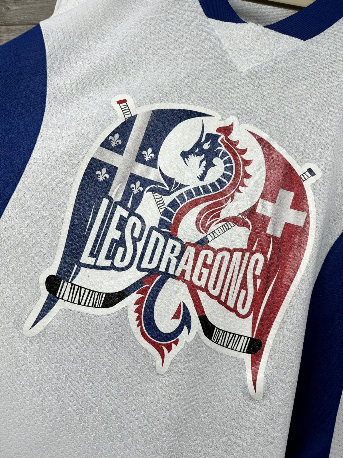 Vintage KAMAZU HOCKEY JERSEY LES BRAGONS #97 RARE VINTAGE Size US L / EU 52-54 / 3 - 4 Thumbnail