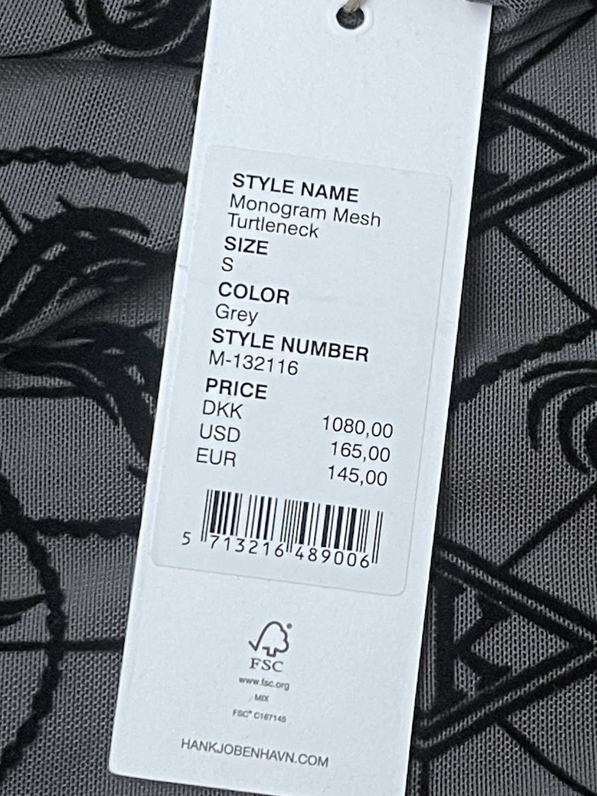 Han Kjobenhavn !DS! SS23 Han Kjobenhavn Monogram Mesh Grey Turtleneck Size US S / EU 44-46 / 1 - 22 Thumbnail