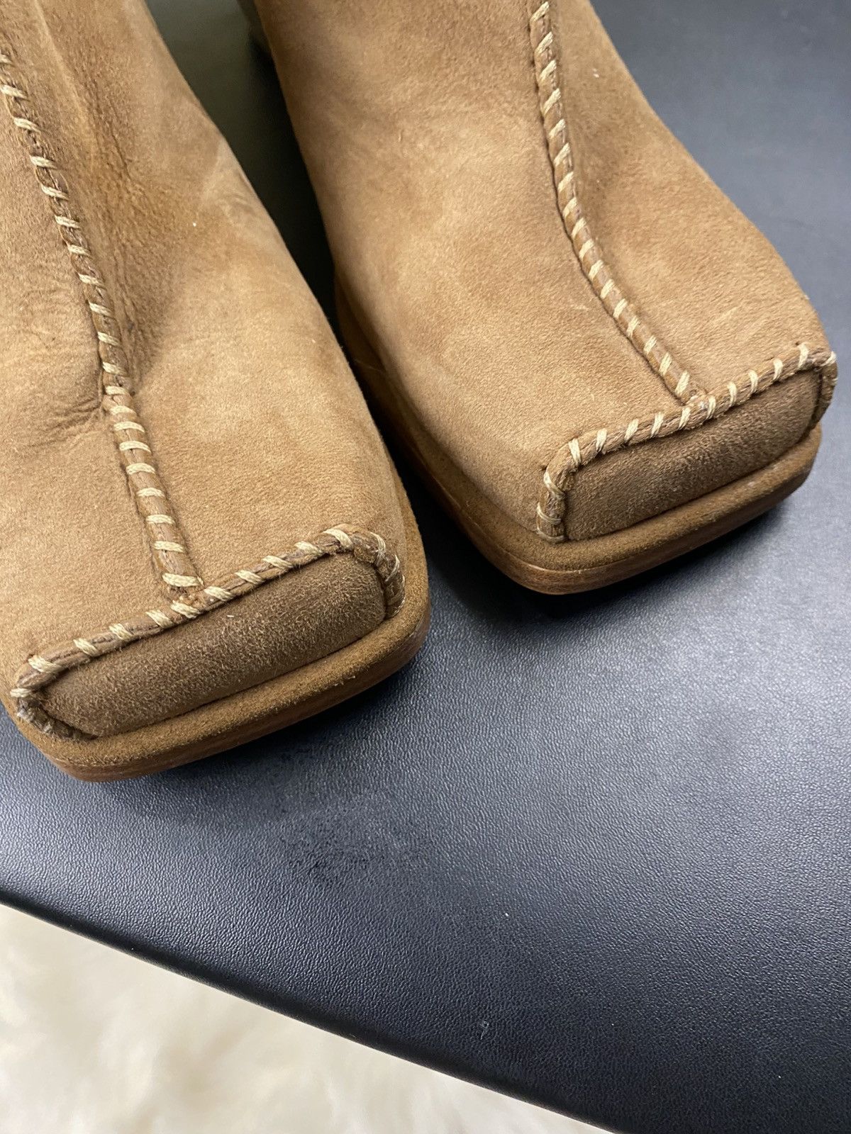 Eckhaus Latta Ugg X Eckhaus Latta Beige Leather Square Toe Boots Size: 38 Size US 8 / IT 38 - 4 Thumbnail