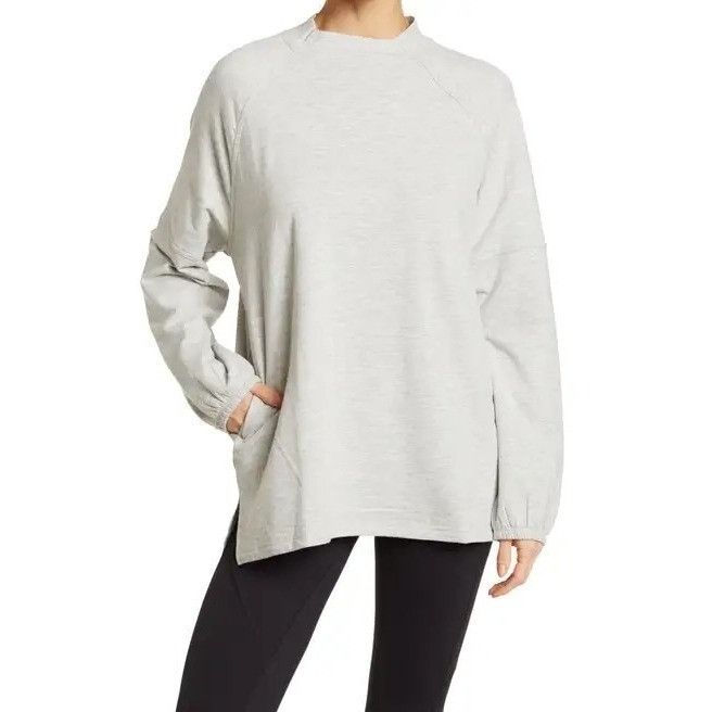 Other Z by Zella Cozy Heather Grey Mock Neck Long Sleeve Pullover Size XS / US 0-2 / IT 36-38 - 1 Thumbnail