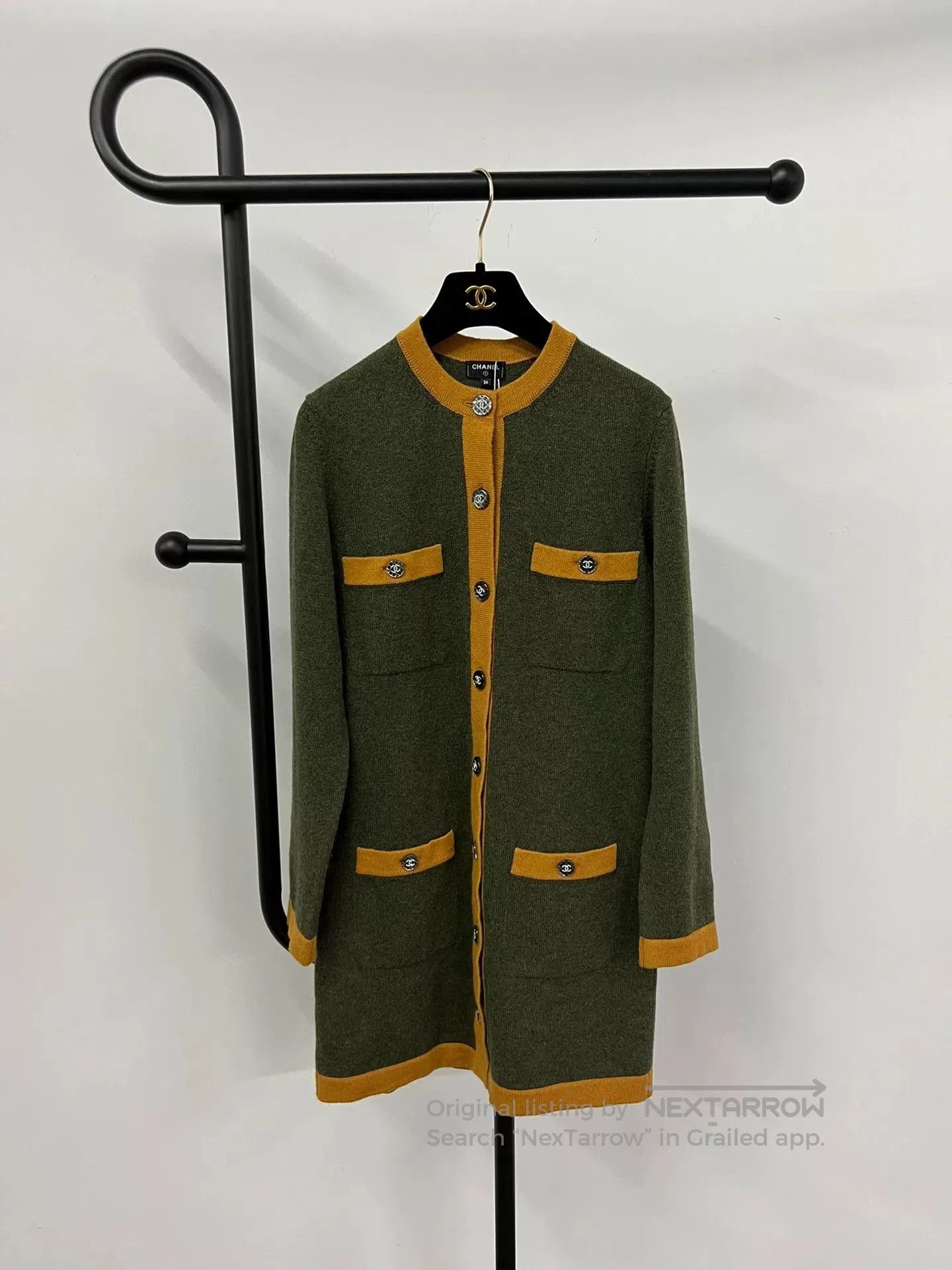 Chanel Chanel Green Long Cashmere Cardigan. Size US S / EU 44-46 / 1 - 1 Thumbnail