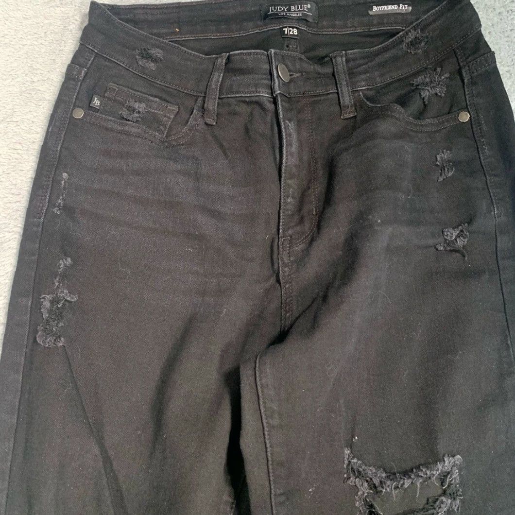 Vintage Judy Blue Boyfriend Fit Black Distressed Jeans Women 28 Black Jeans Women Boyfriend Style Regular Size 28 Distressed Black Judy Blue Property Size 28" / US 6 / IT 42 - 6 Thumbnail