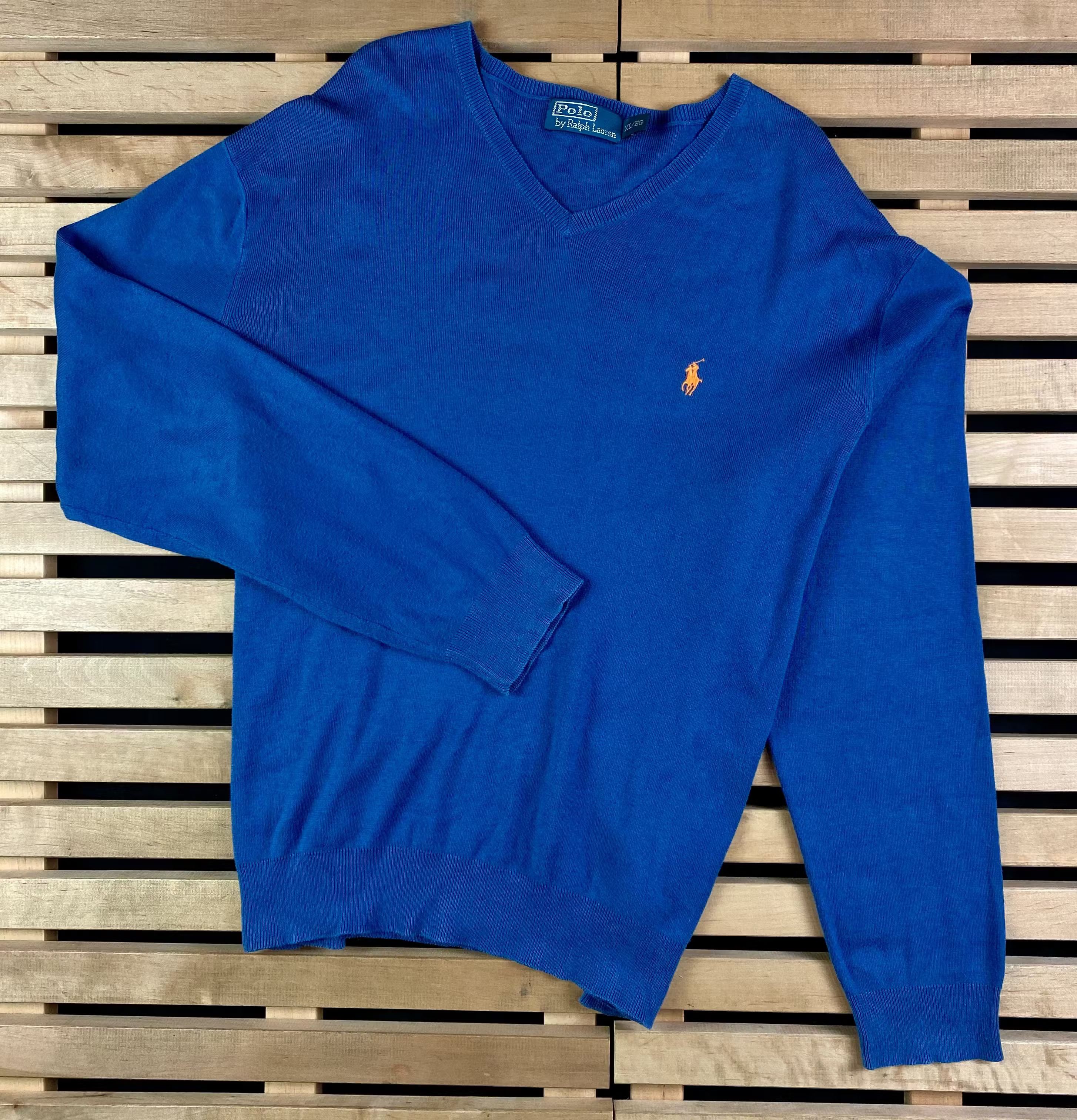 Polo Ralph Lauren × Ralph Lauren × Vintage Mens Jumper V Neck Polo Ralph Lauren Vintage Size XL Size US XL / EU 56 / 4 - 1 Thumbnail