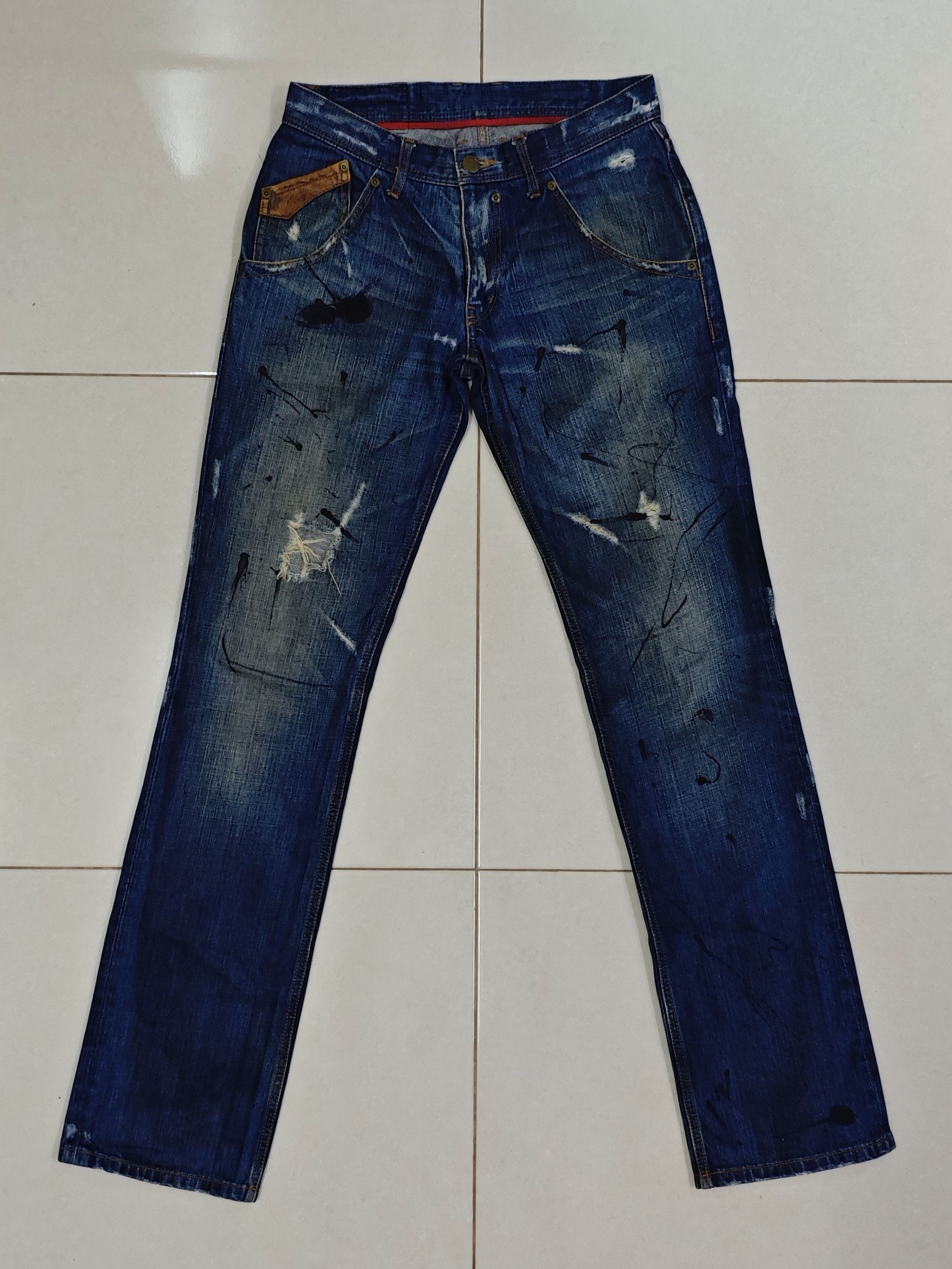 Matsuda MATSUDA MONSIEUR NICOLE Distressed Paint Splatter Jeans Size US 30 / EU 46 - 1 Thumbnail