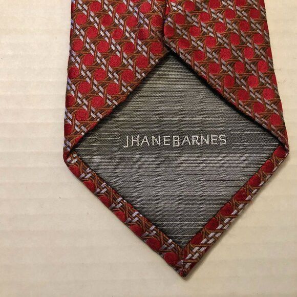 Jhane Barnes JHANE Barnes men's new red silk tie 3 3/4" X 65" Size ONE SIZE - 3 Thumbnail