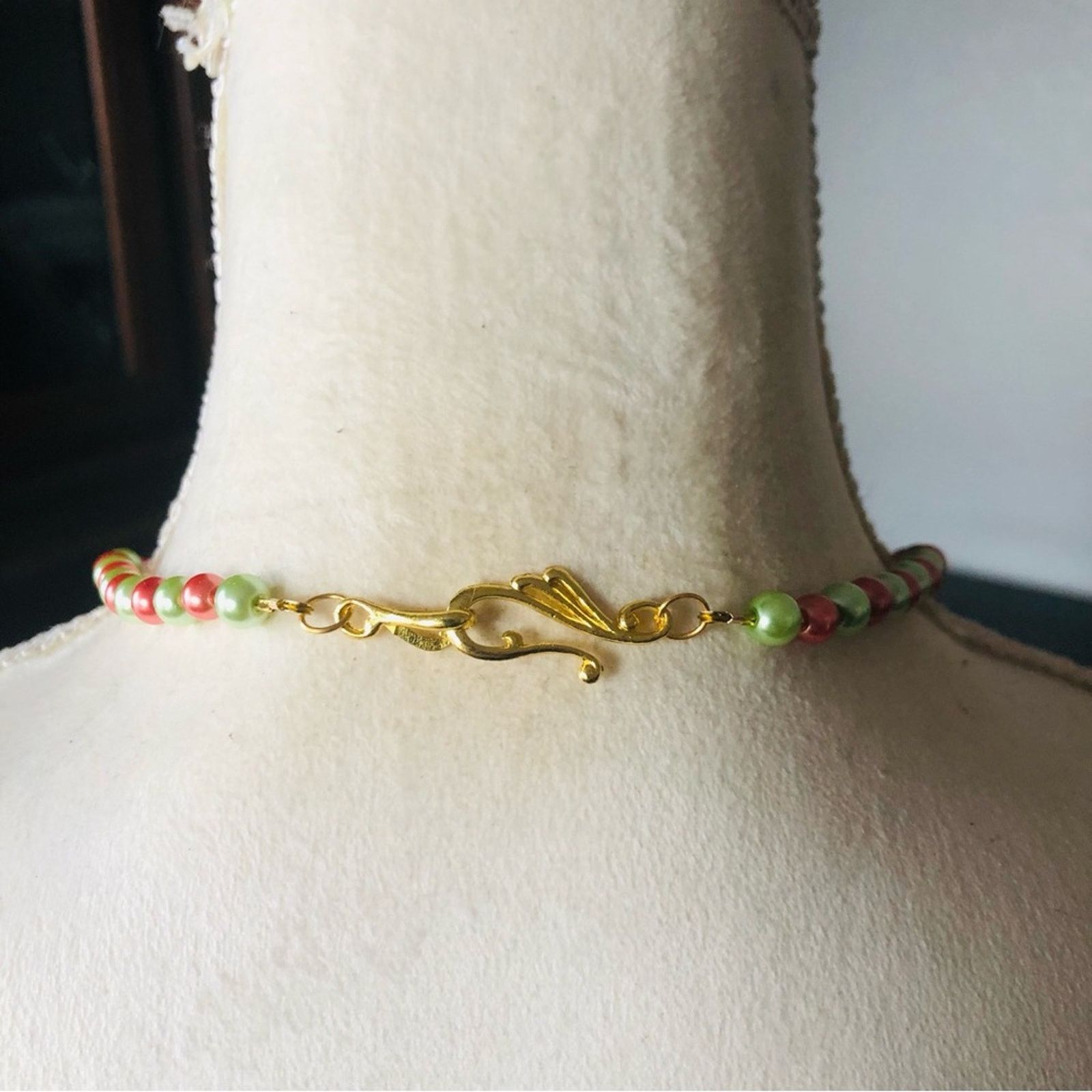 Handmade Handcrafted repurpose oval dome crackle glass Pearl necklace Size ONE SIZE - 8 Thumbnail