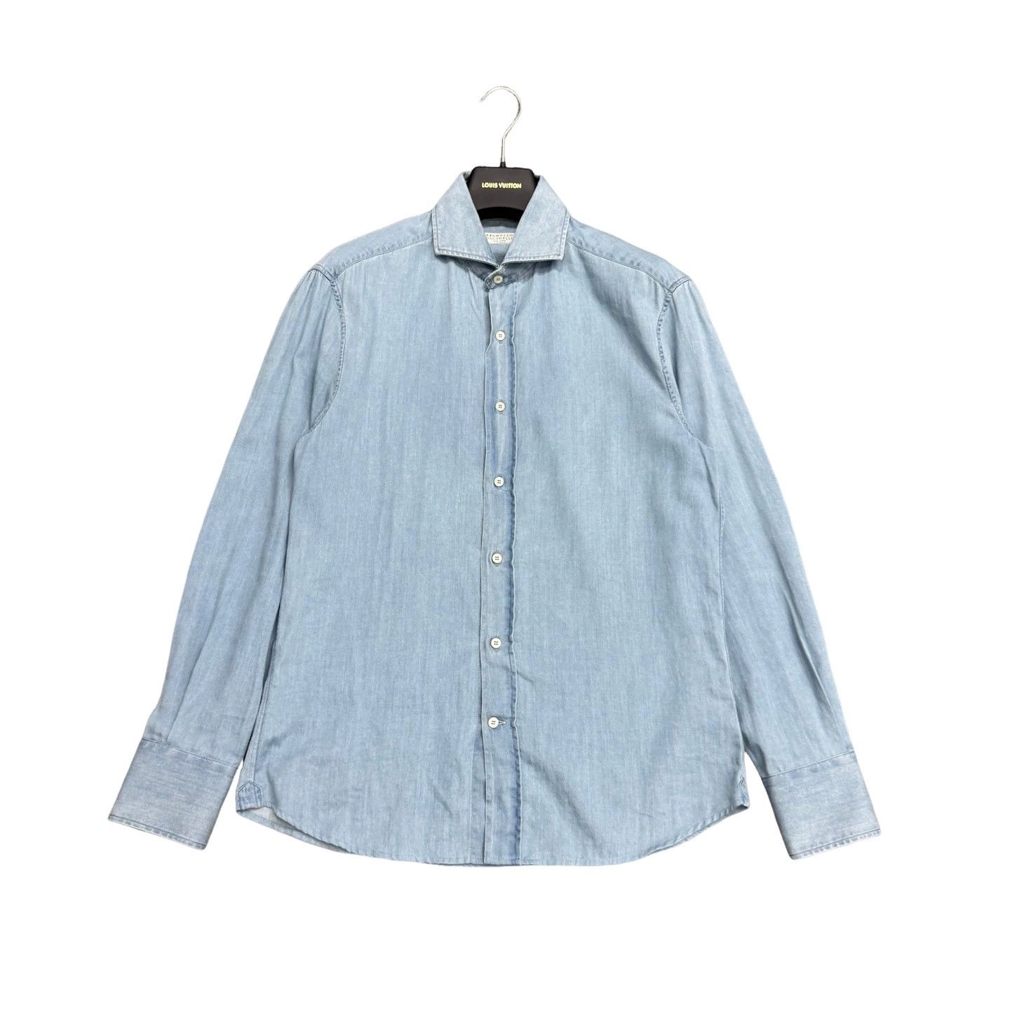 Brunello Cucinelli Brunello Cucinelli Cotton Denim Shirt Size S Size US S / EU 44-46 / 1 - 1 Thumbnail